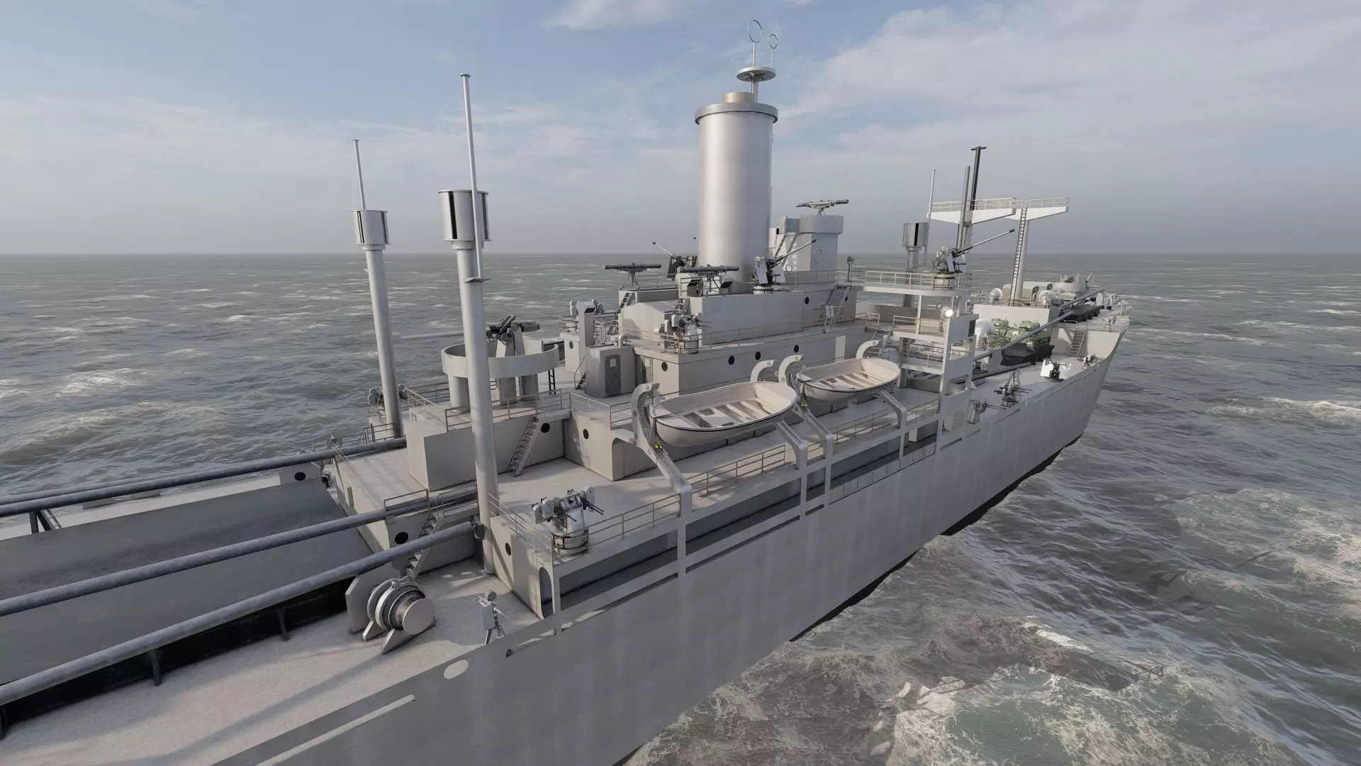 WW2 US NAVY LIBERTY CLASS CARGO SHIP 3D model_20