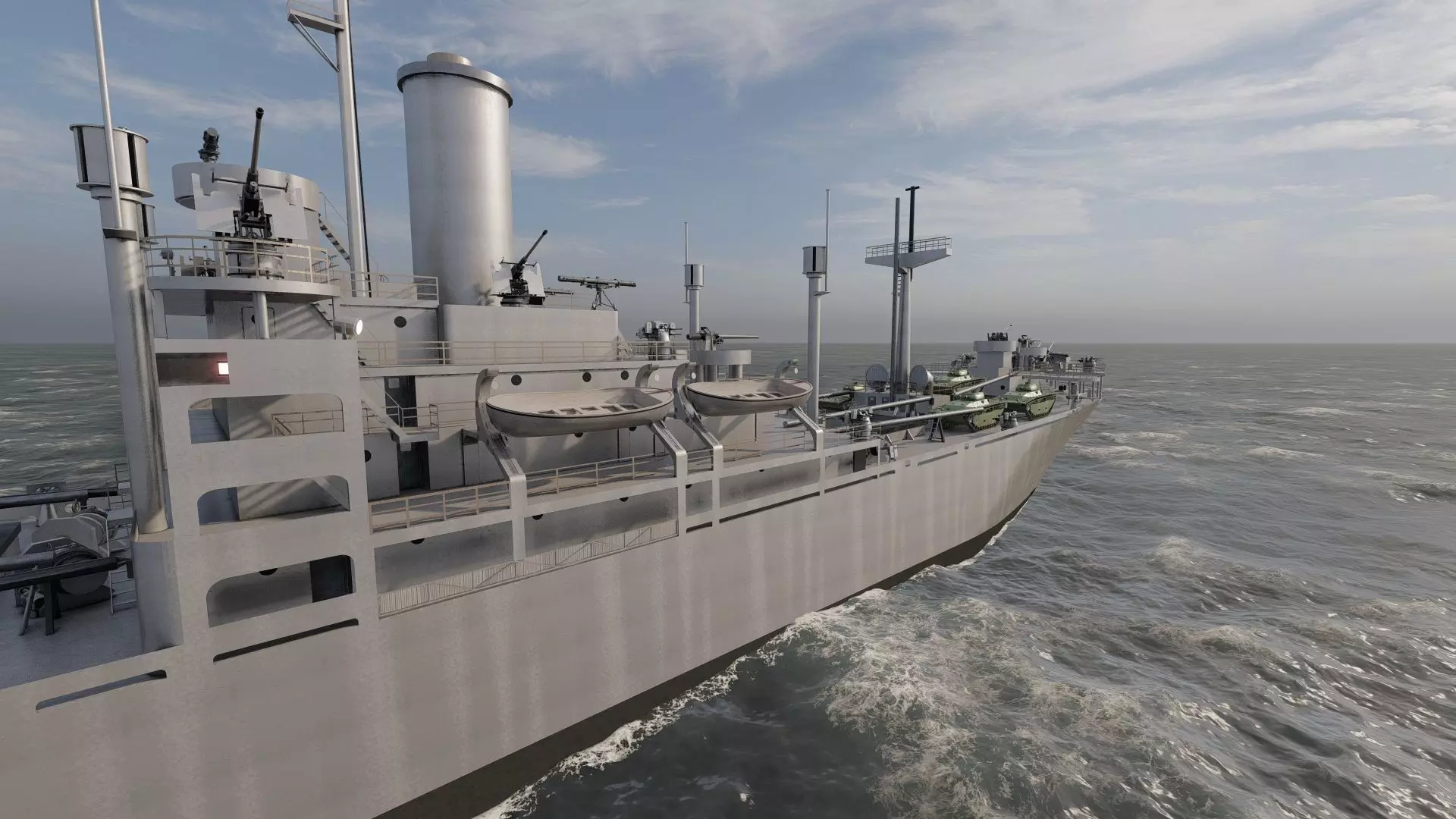 WW2 US NAVY LIBERTY CLASS CARGO SHIP 3D model_12