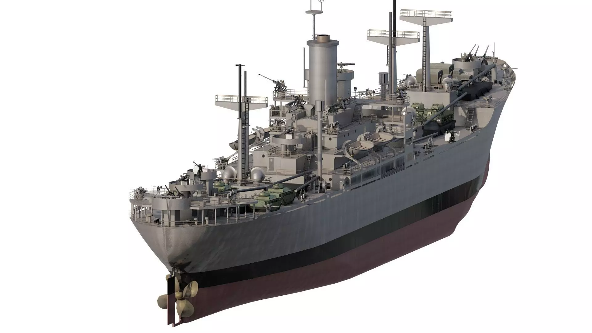 WW2 US NAVY LIBERTY CLASS CARGO SHIP 3D model_6
