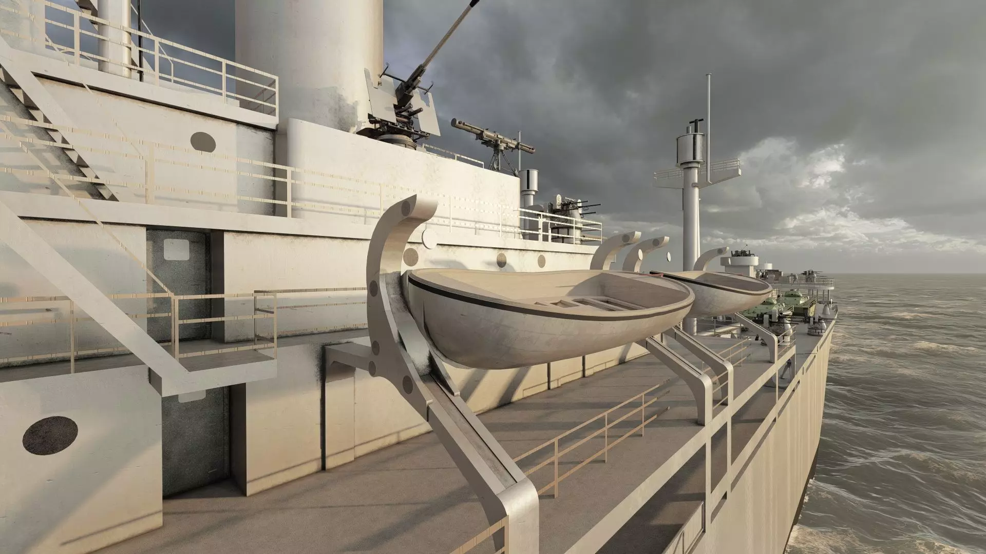 WW2 US NAVY LIBERTY CLASS CARGO SHIP 3D model_33