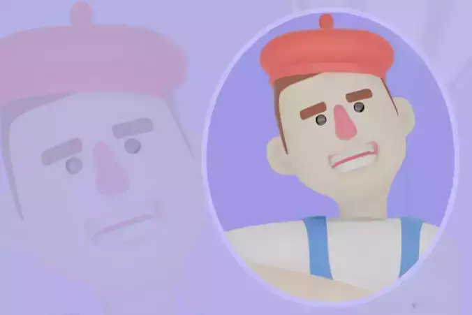 Stylized 3D Male Painter - Artist with Balloon and Pencil