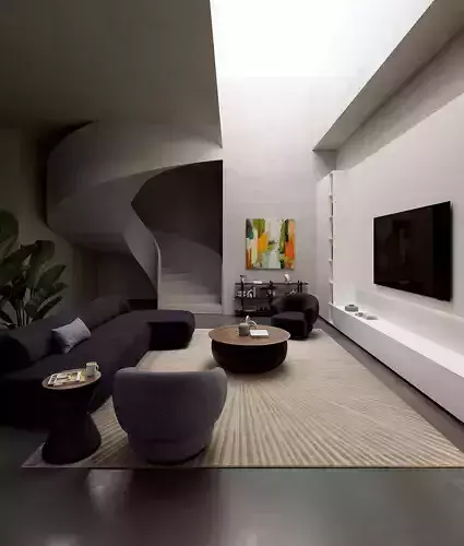 Corona render realistic Living room scene
