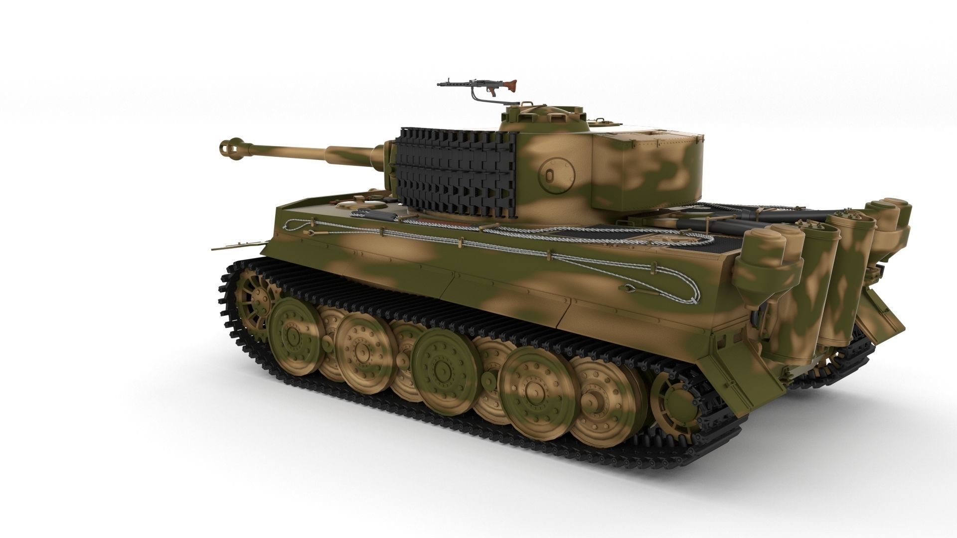 Fully built Panzer Tiger Tank Late 1944 v2 Firing 3D model_6