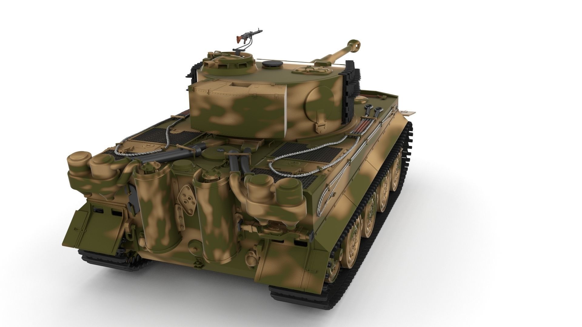 Fully built Panzer Tiger Tank Late 1944 v2 Firing 3D model_65