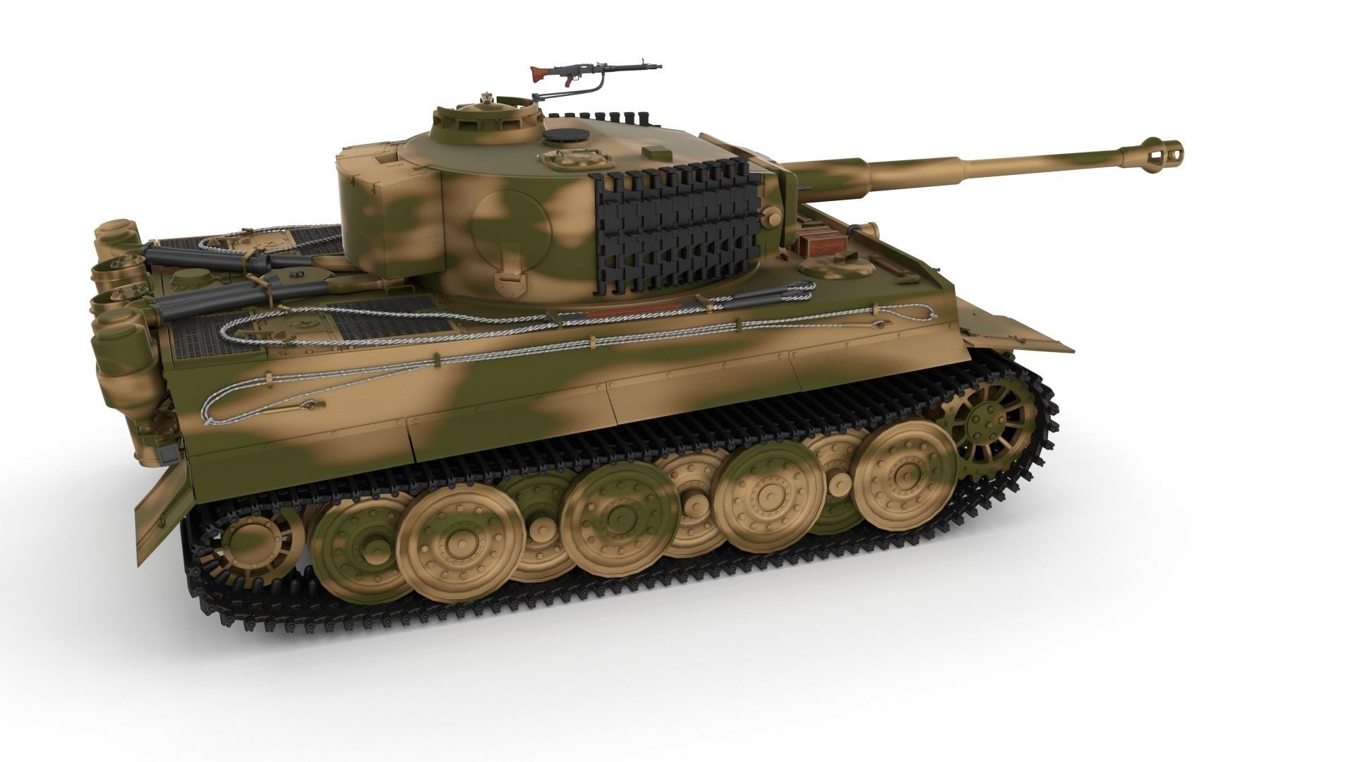 Fully built Panzer Tiger Tank Late 1944 v2 Firing 3D model_22