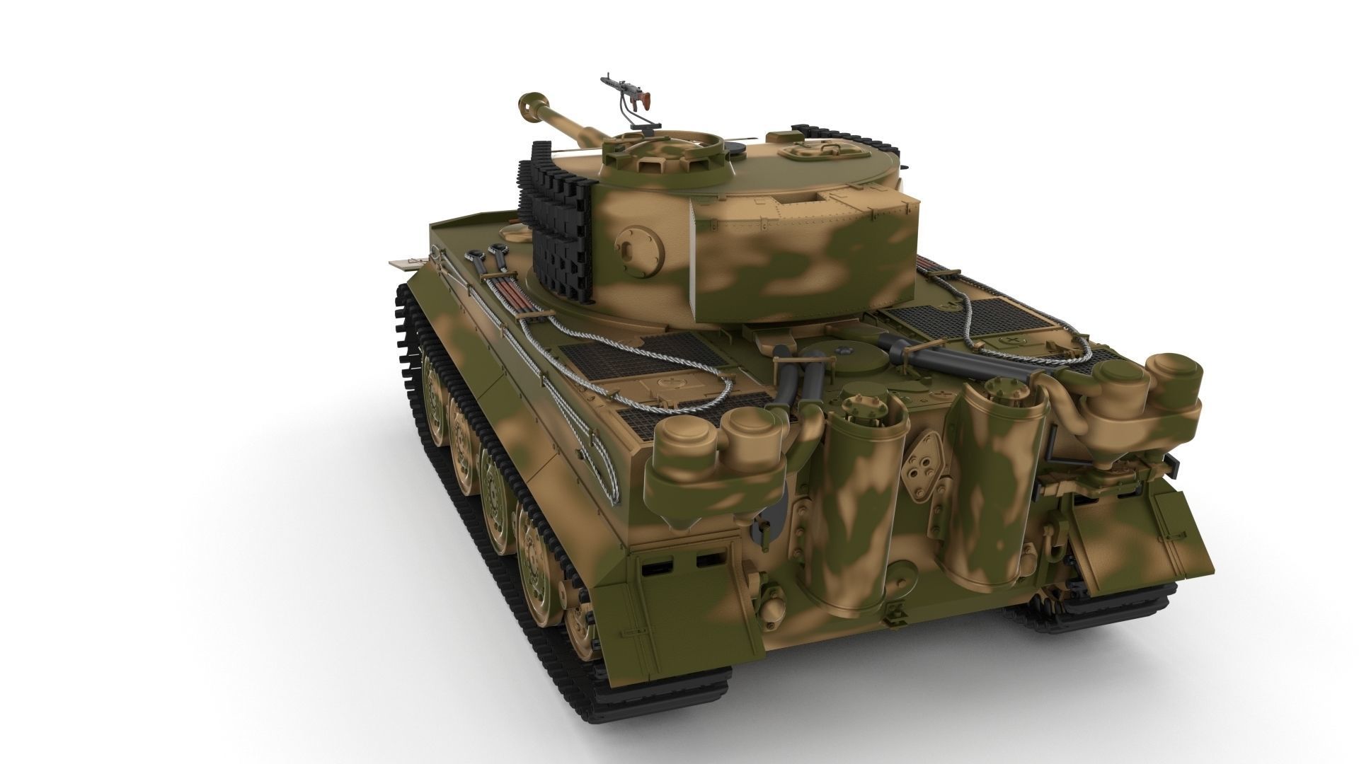 Fully built Panzer Tiger Tank Late 1944 v2 Firing 3D model_59