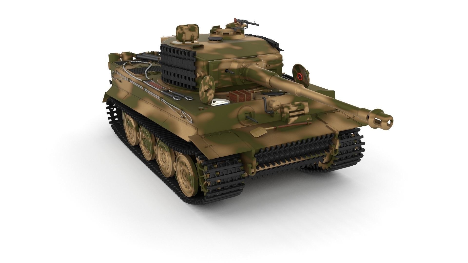 Fully built Panzer Tiger Tank Late 1944 v2 Firing 3D model_68