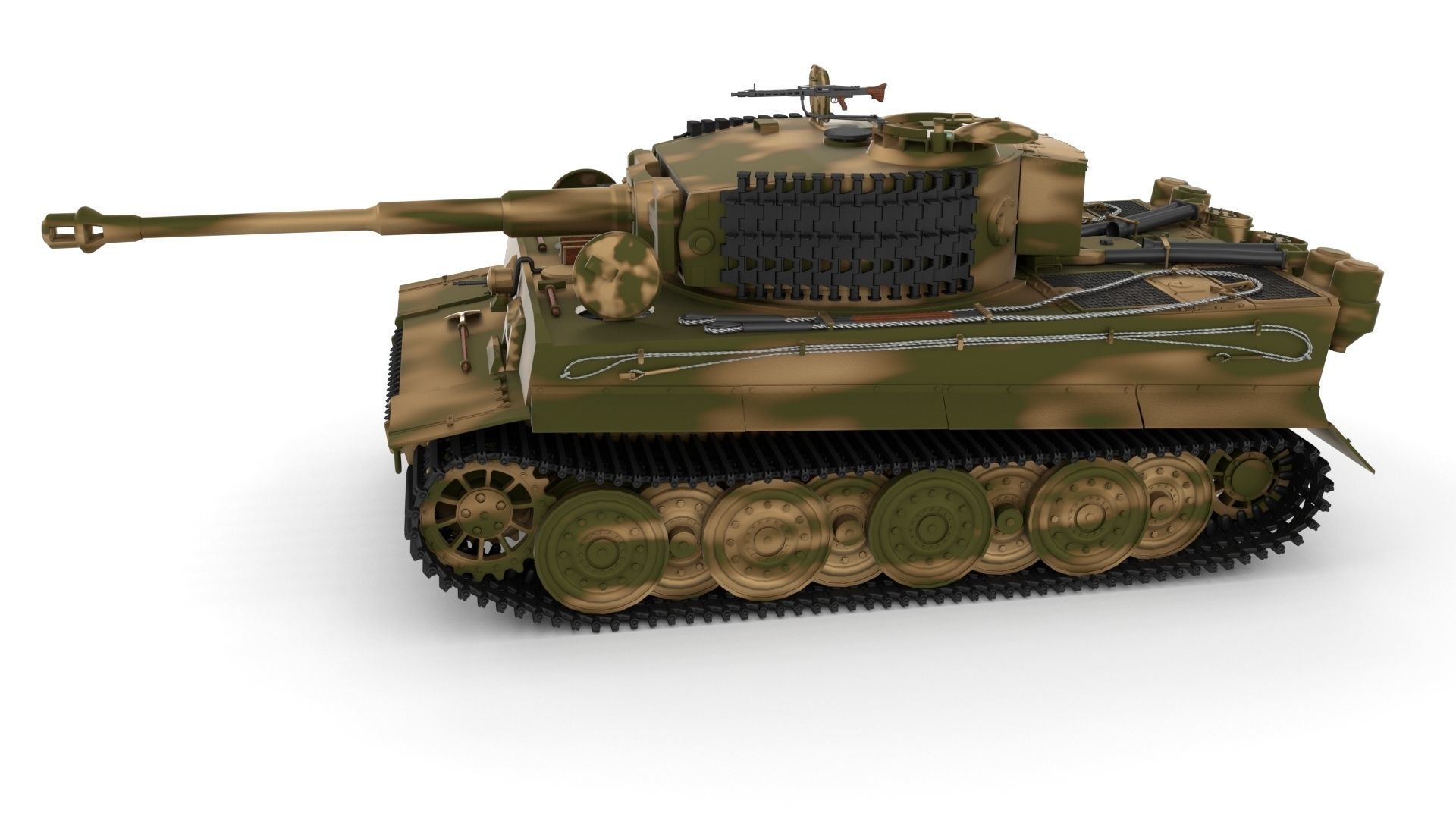 Fully built Panzer Tiger Tank Late 1944 v2 Firing 3D model_63