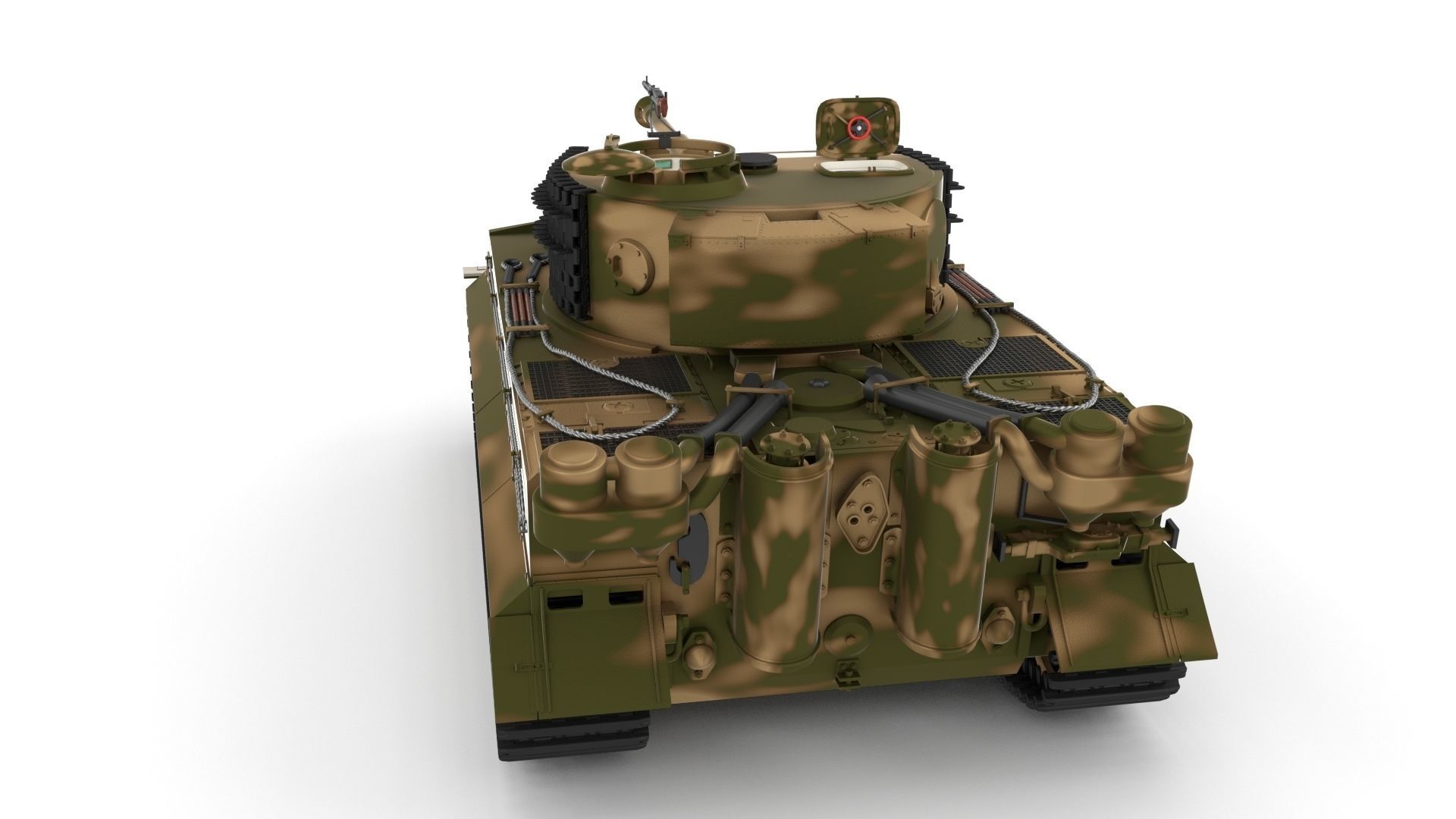 Fully built Panzer Tiger Tank Late 1944 v2 Firing 3D model_23