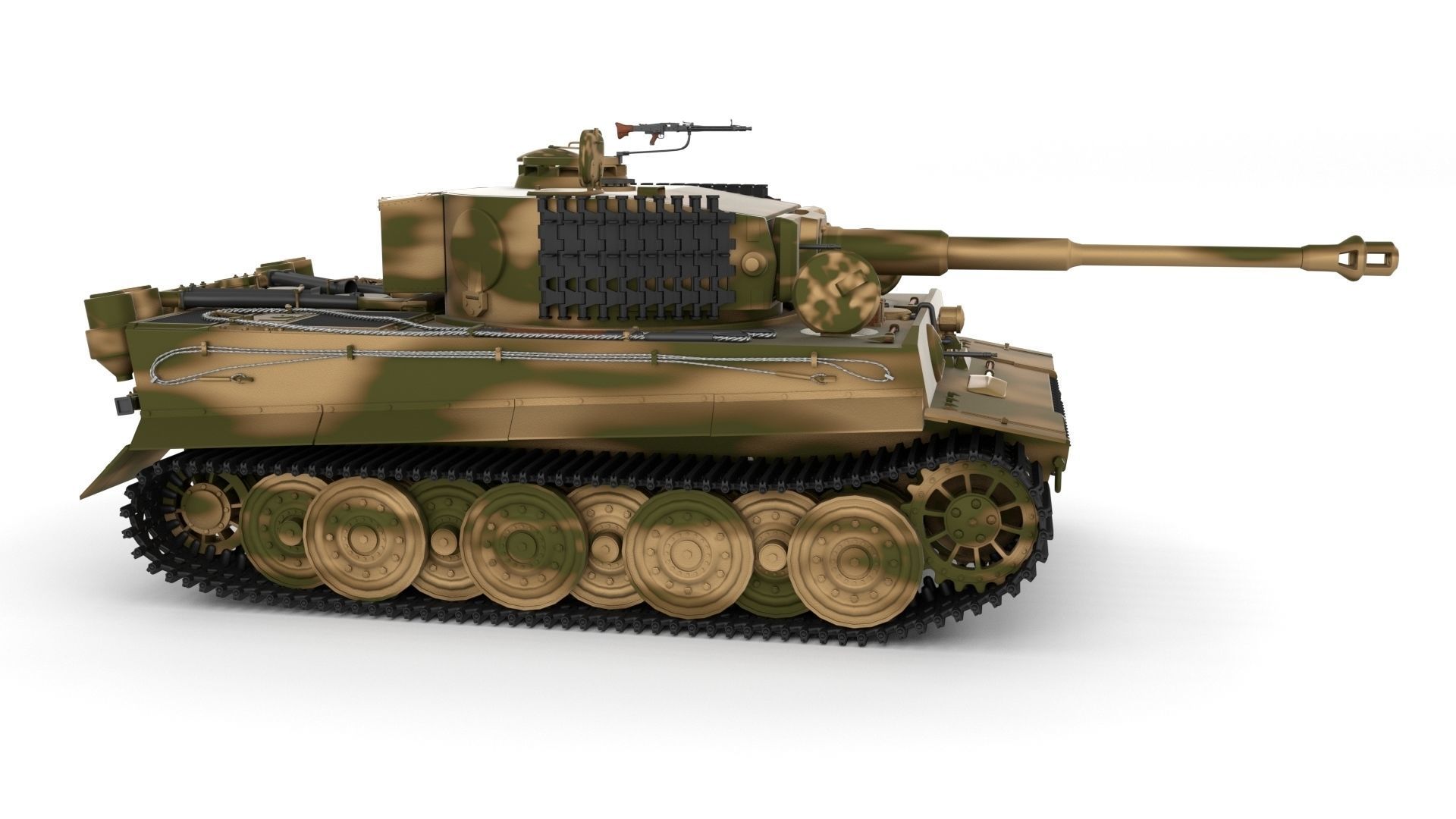 Fully built Panzer Tiger Tank Late 1944 v2 Firing 3D model_70