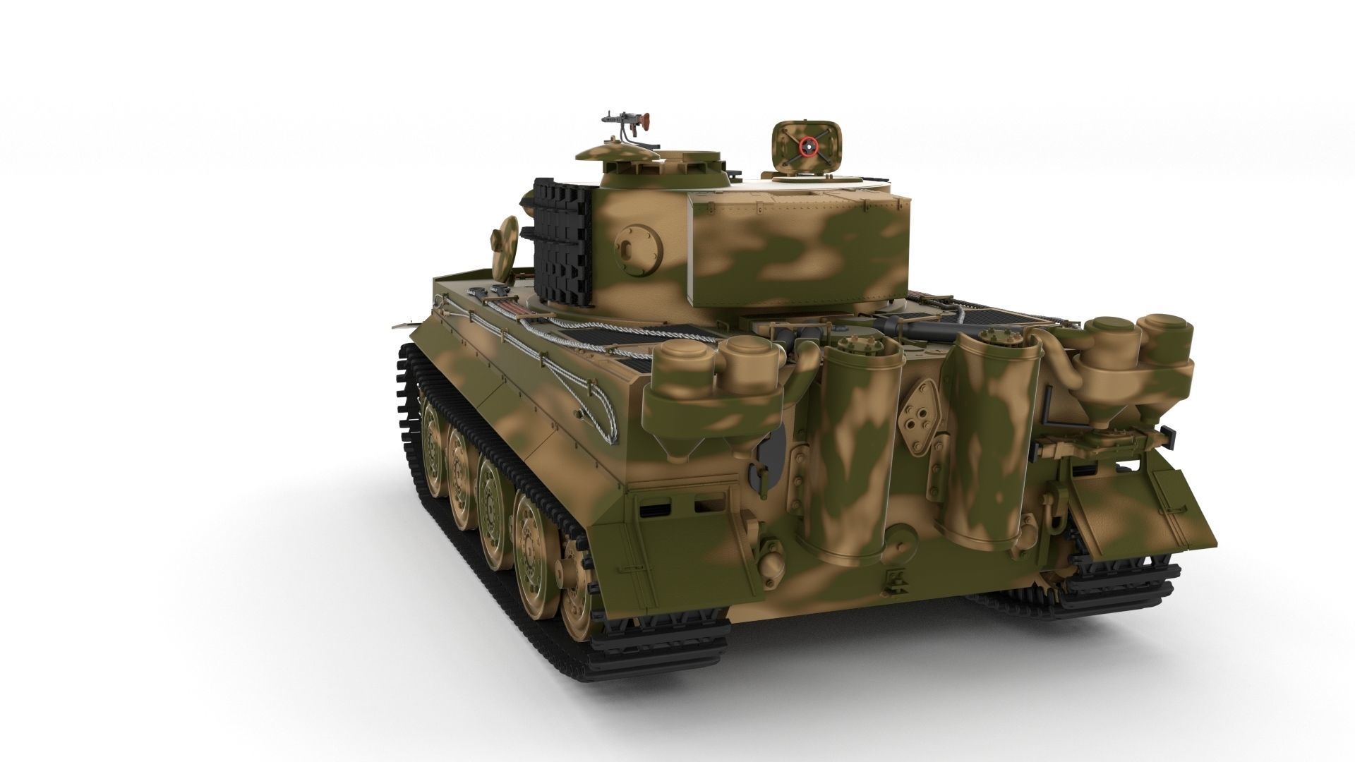 Fully built Panzer Tiger Tank Late 1944 v2 Firing 3D model_27