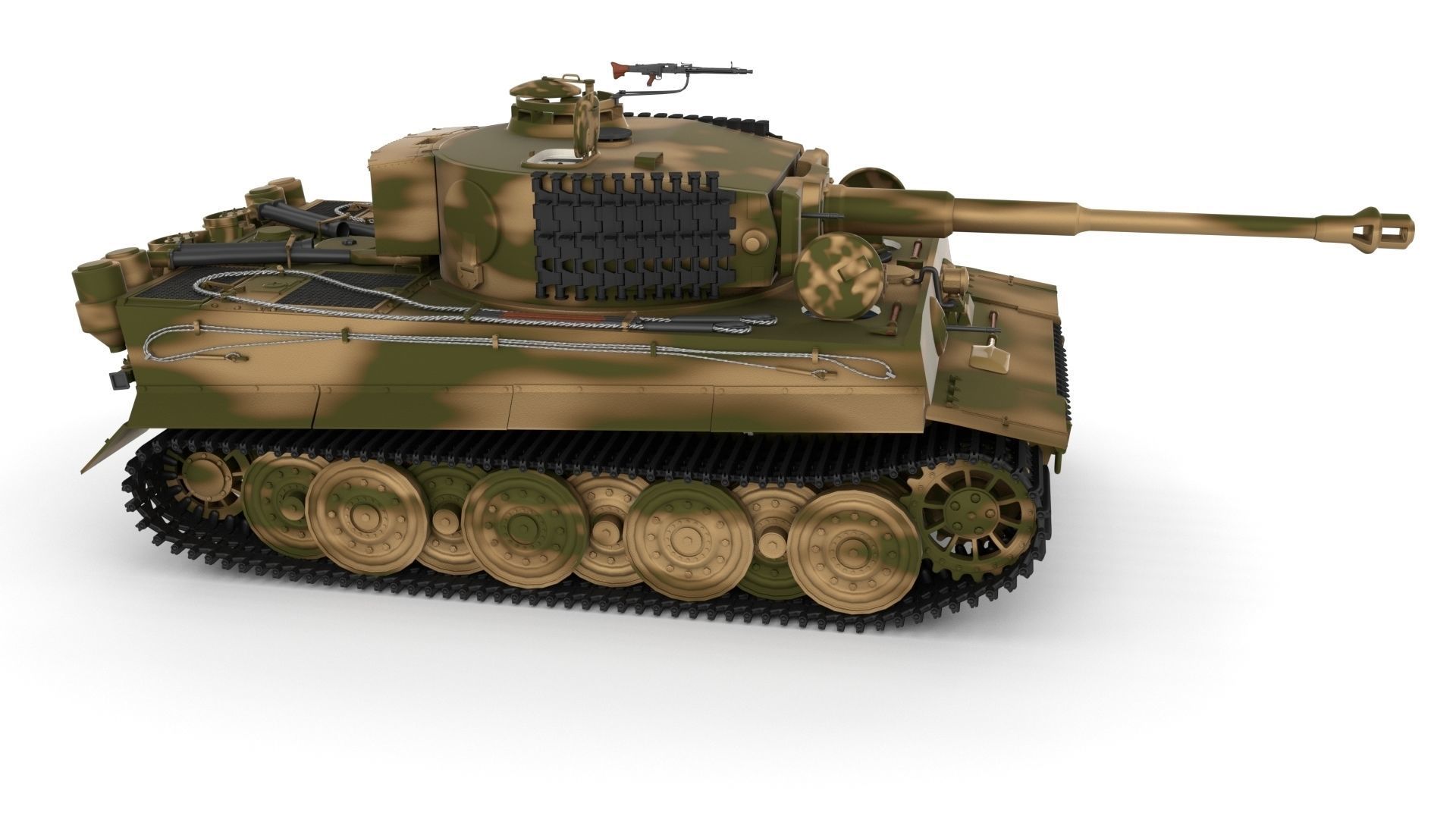 Fully built Panzer Tiger Tank Late 1944 v2 Firing 3D model_20