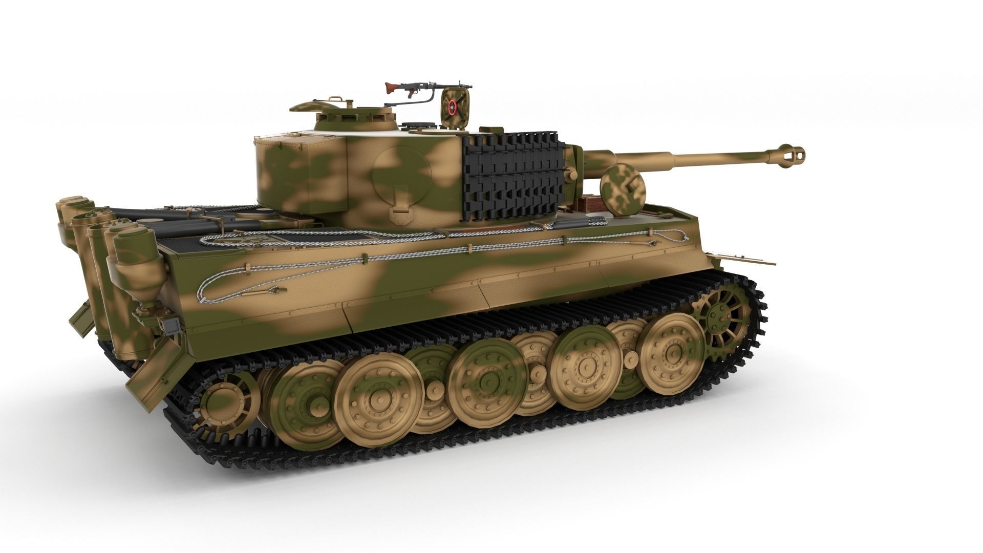 Fully built Panzer Tiger Tank Late 1944 v2 Firing 3D model_44