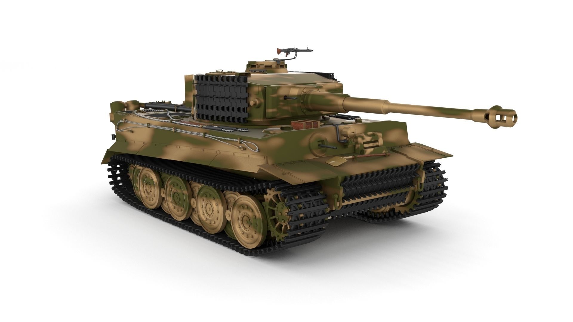 Fully built Panzer Tiger Tank Late 1944 v2 Firing 3D model_55