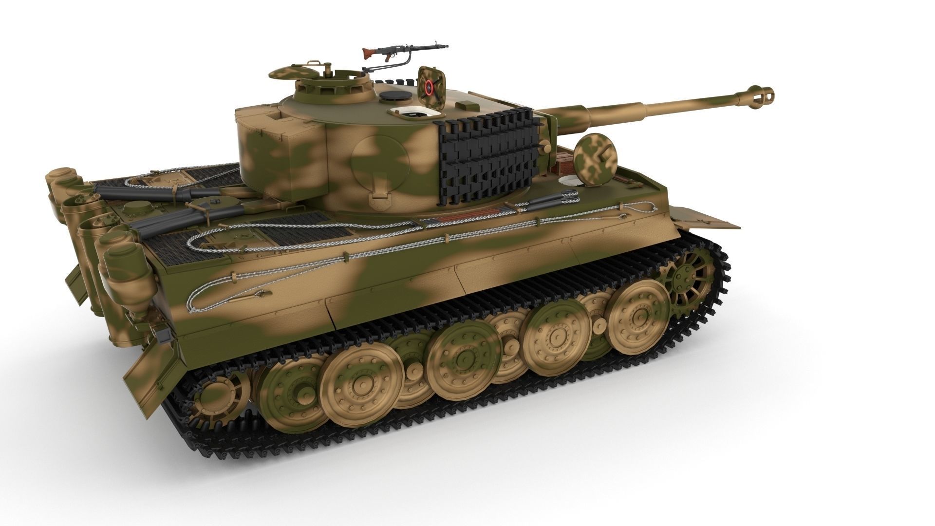 Fully built Panzer Tiger Tank Late 1944 v2 Firing 3D model_78