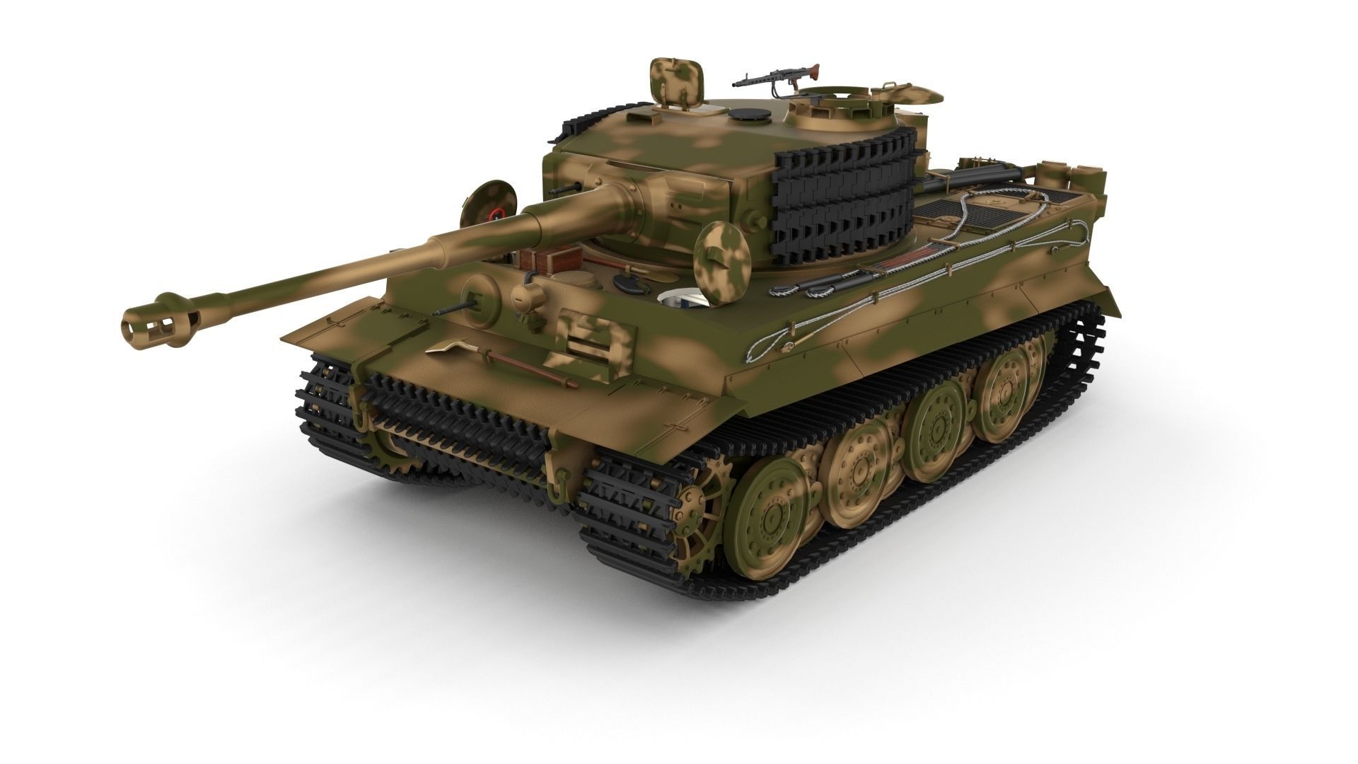 Fully built Panzer Tiger Tank Late 1944 v2 Firing 3D model_73