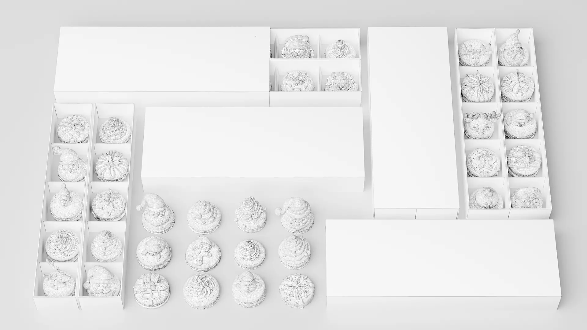 Christmas Macaron cake 3D model_7