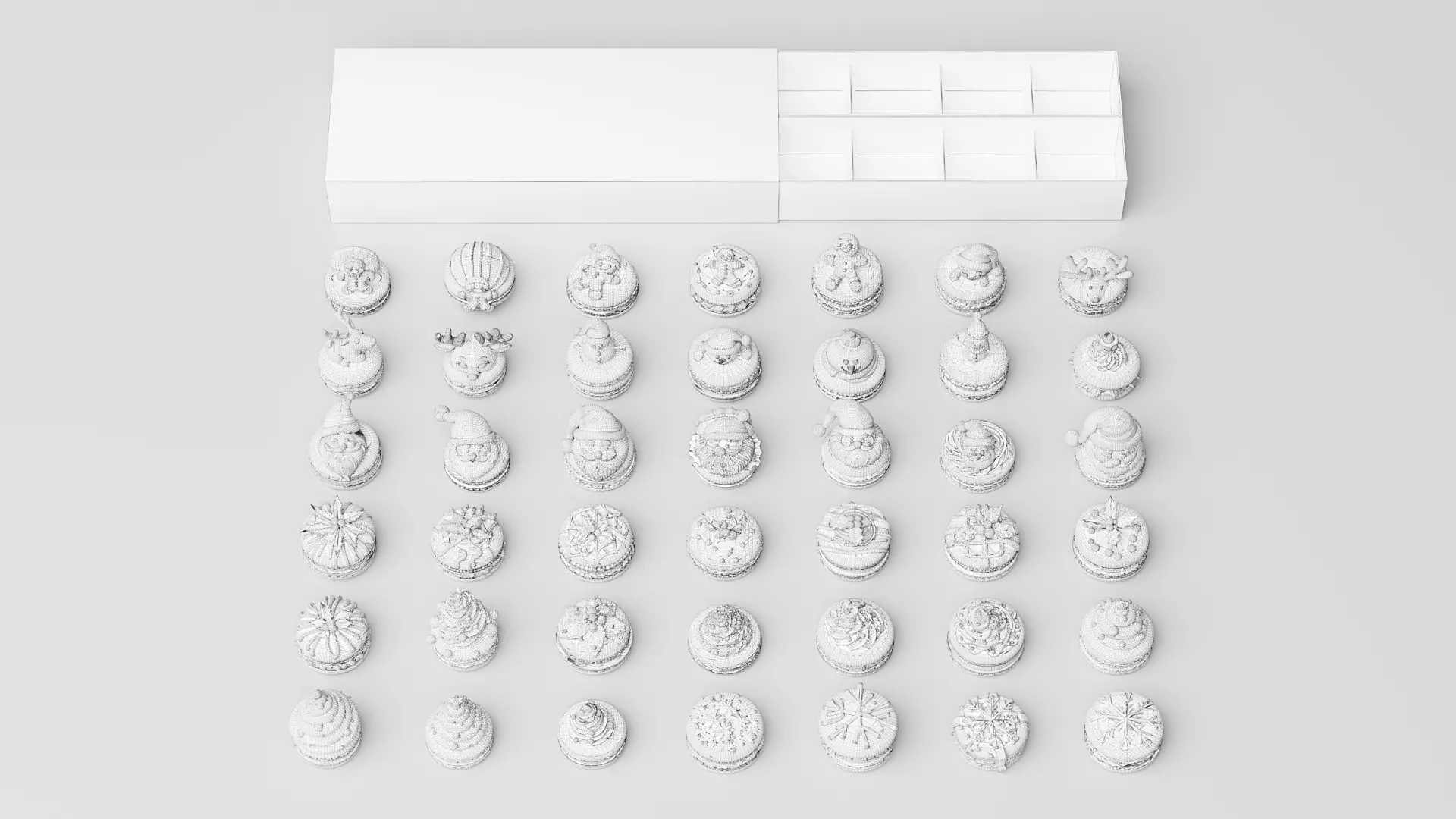 Christmas Macaron cake 3D model_8