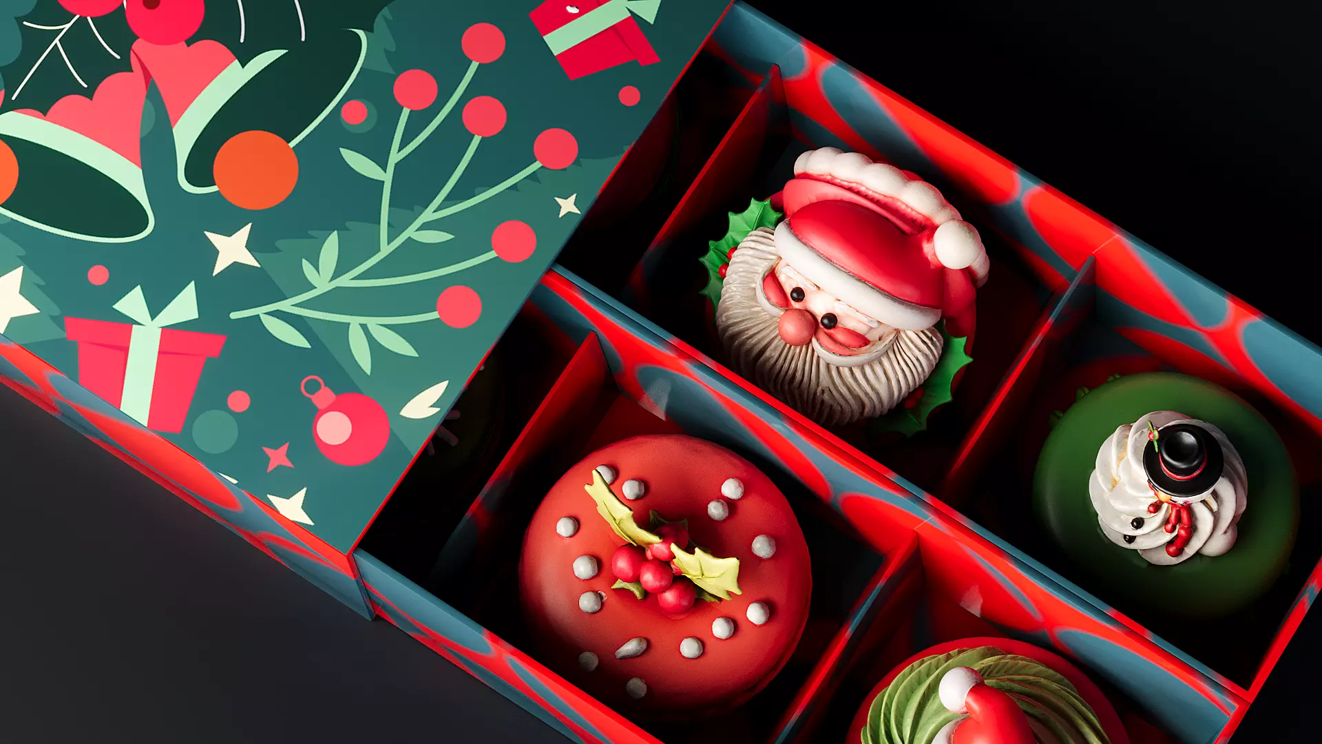 Christmas Macaron cake 3D model_5