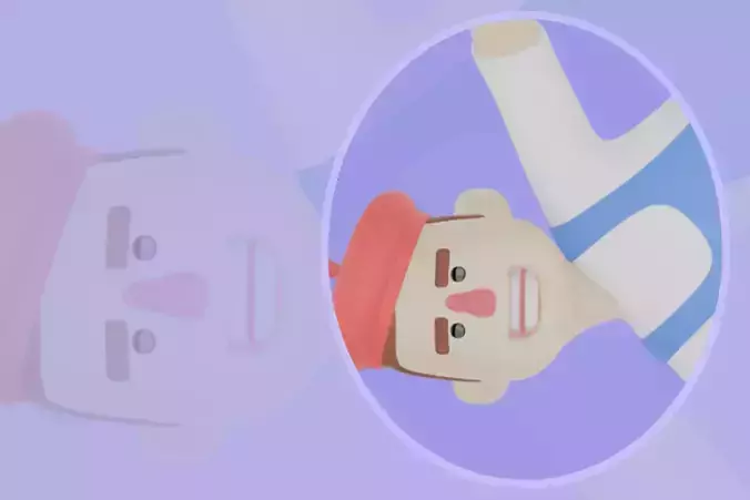 Stylized 3D Male Painter Character - Cartoon Artist Handstand 