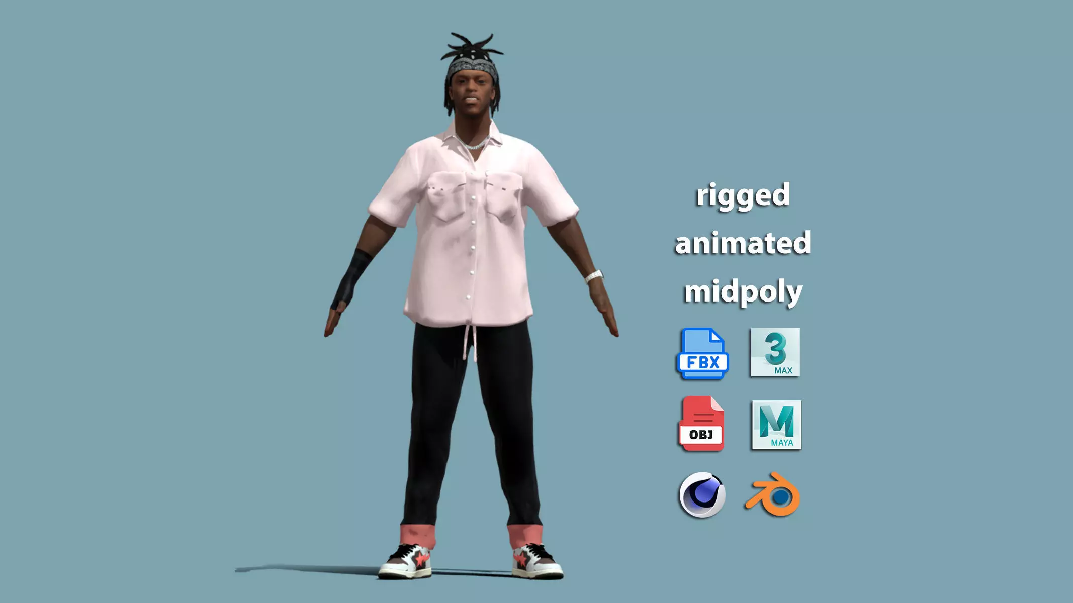 T-P Rigged KSI casual 3D model_0
