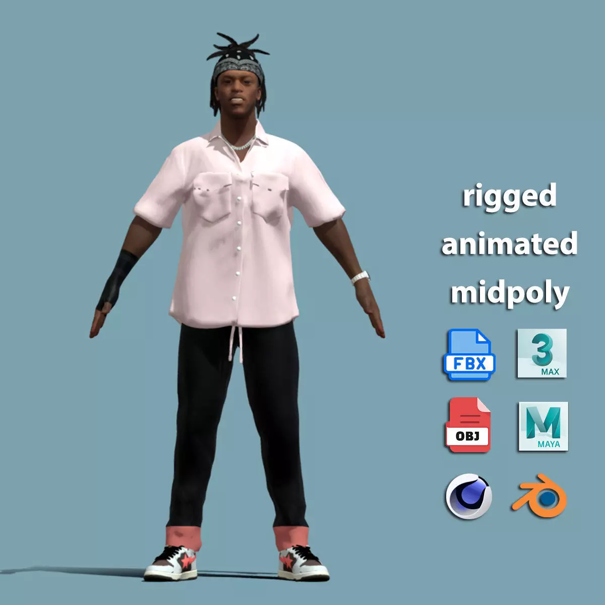 T-P Rigged KSI casual 3D model_1