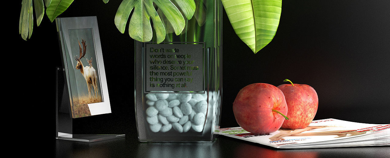 Decorative vase set 3D model_2