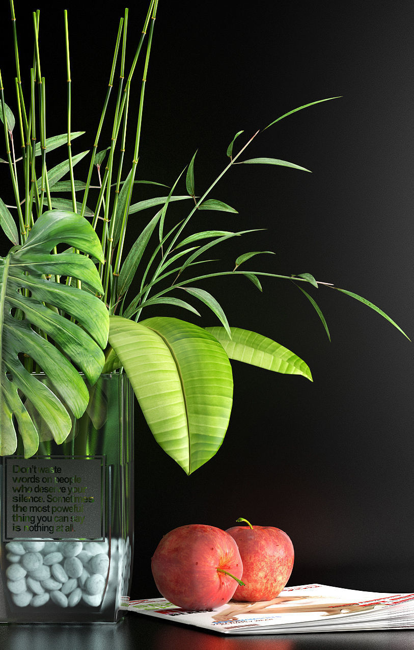 Decorative vase set 3D model_4