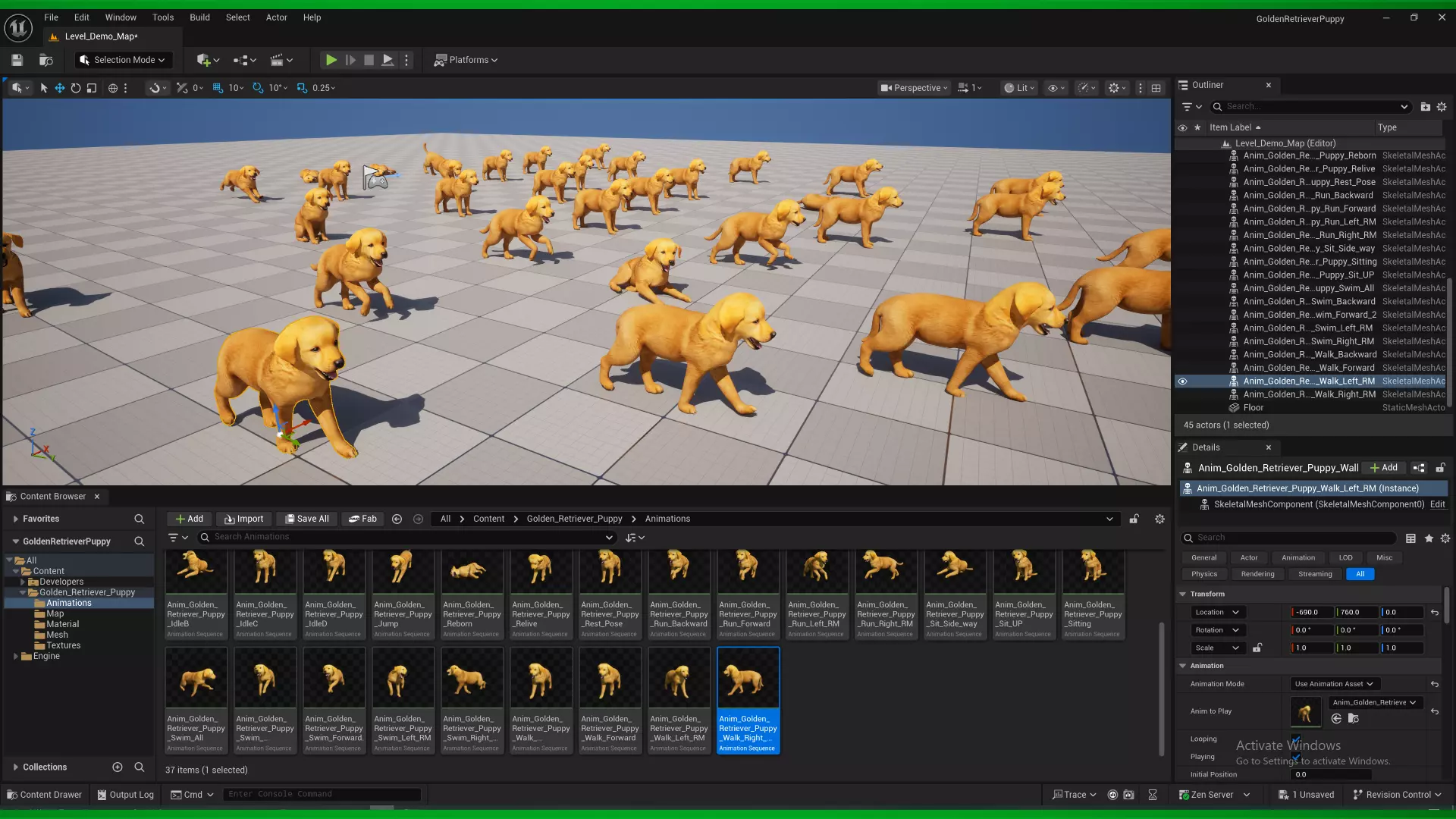 Golden Retriever Puppy Dog Low-poly 3D model_2