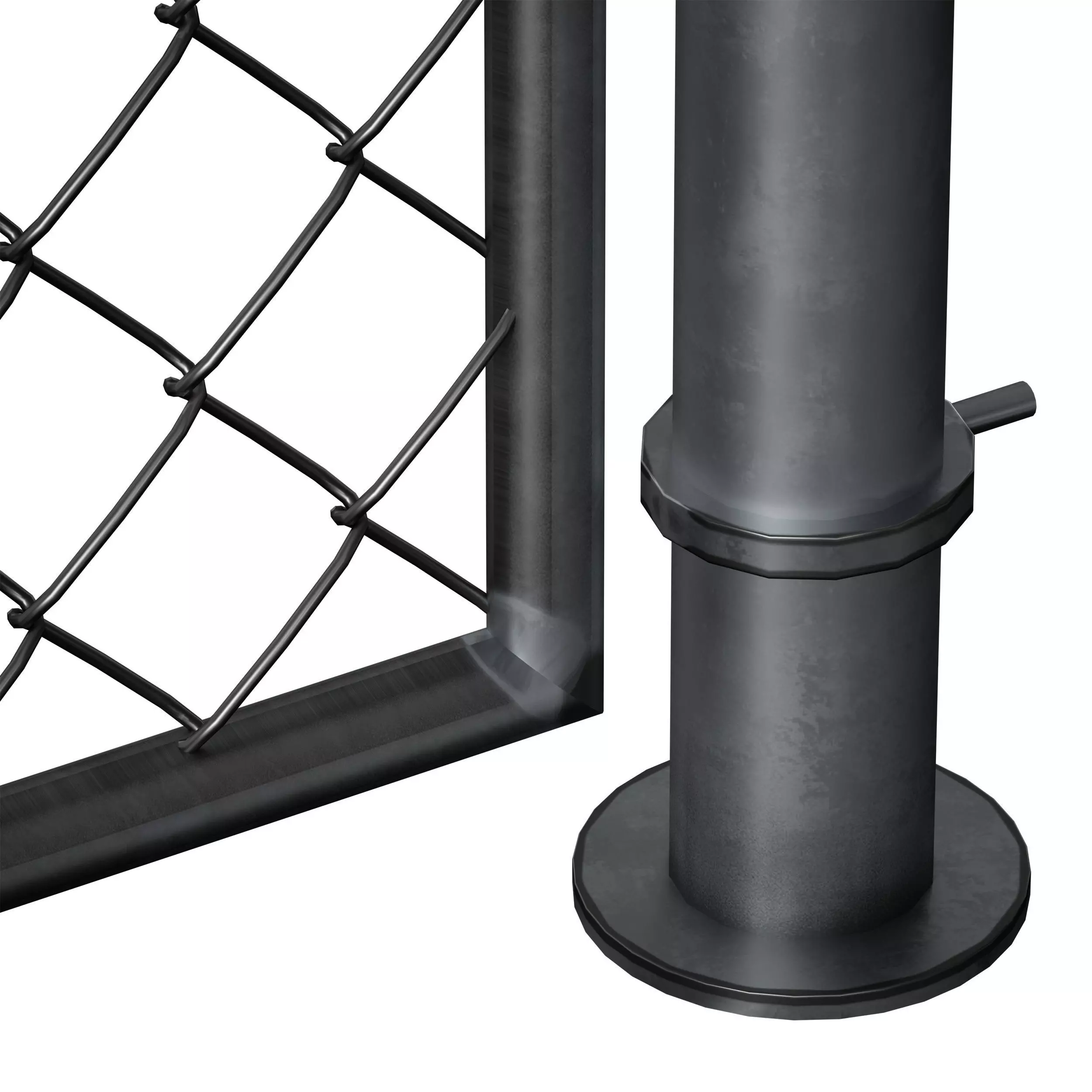 Aluminum Mesh Fence Wicket Gate Chain Link Fence 3D model_16