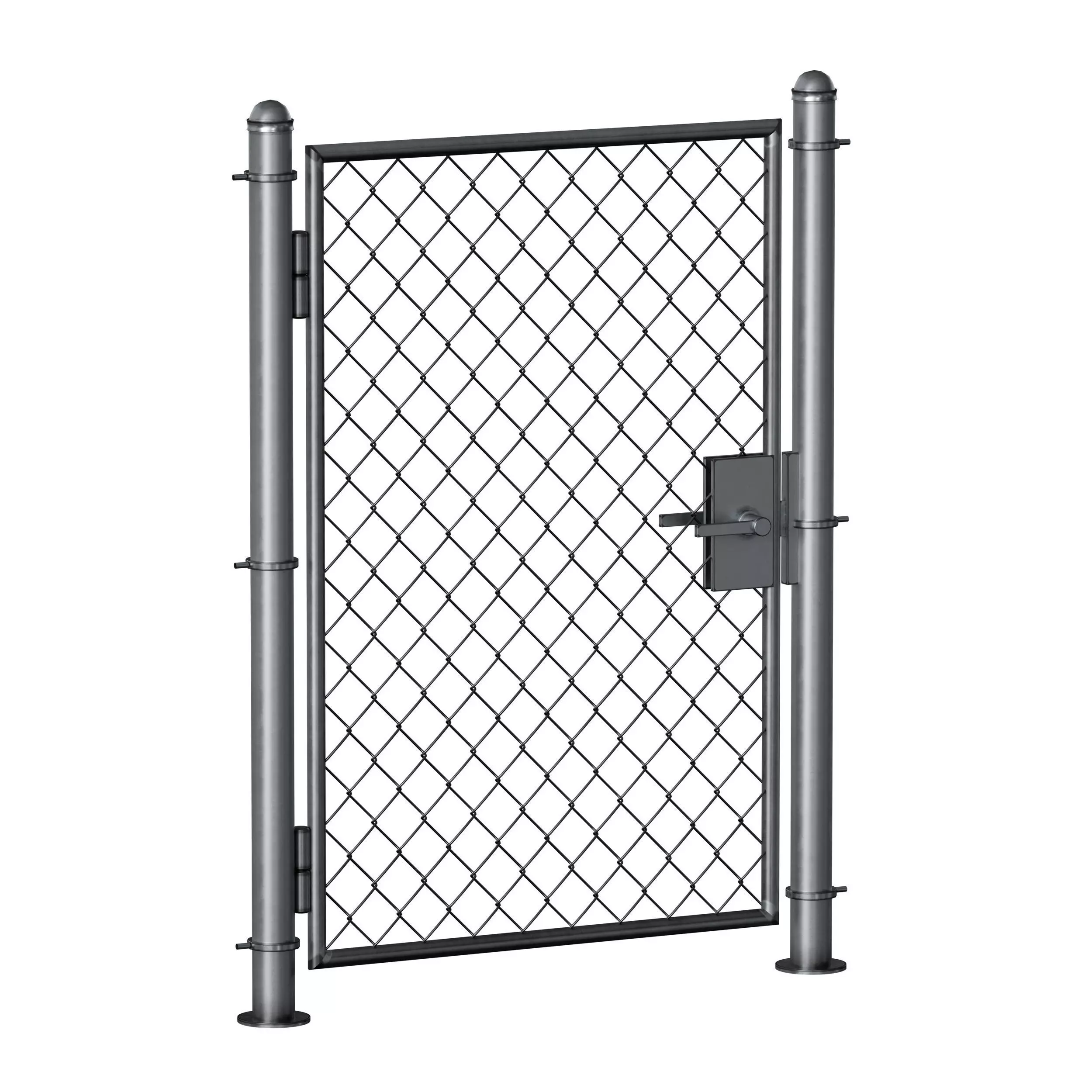 Aluminum Mesh Fence Wicket Gate Chain Link Fence 3D model_5