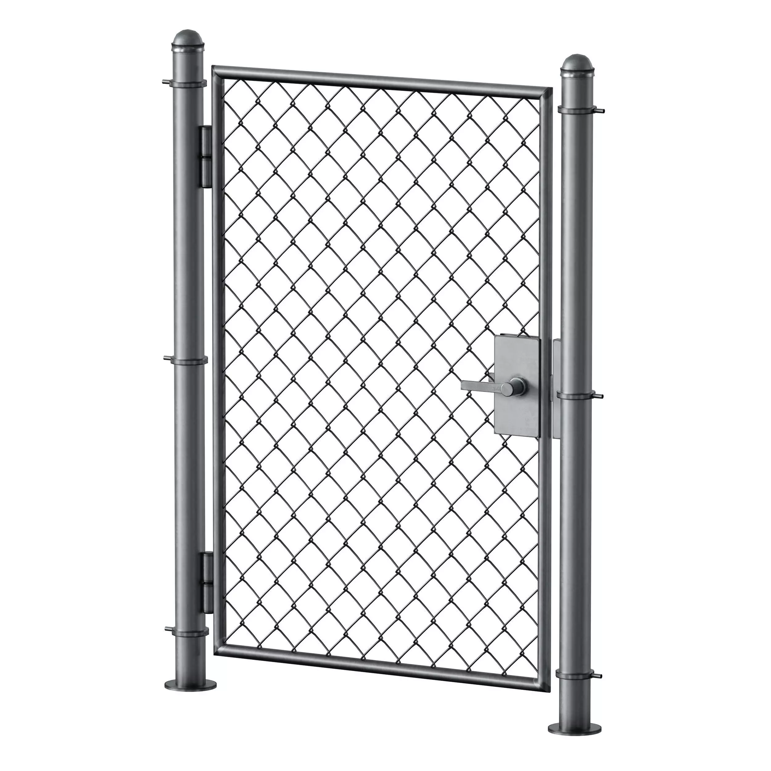 Aluminum Mesh Fence Wicket Gate Chain Link Fence 3D model_7
