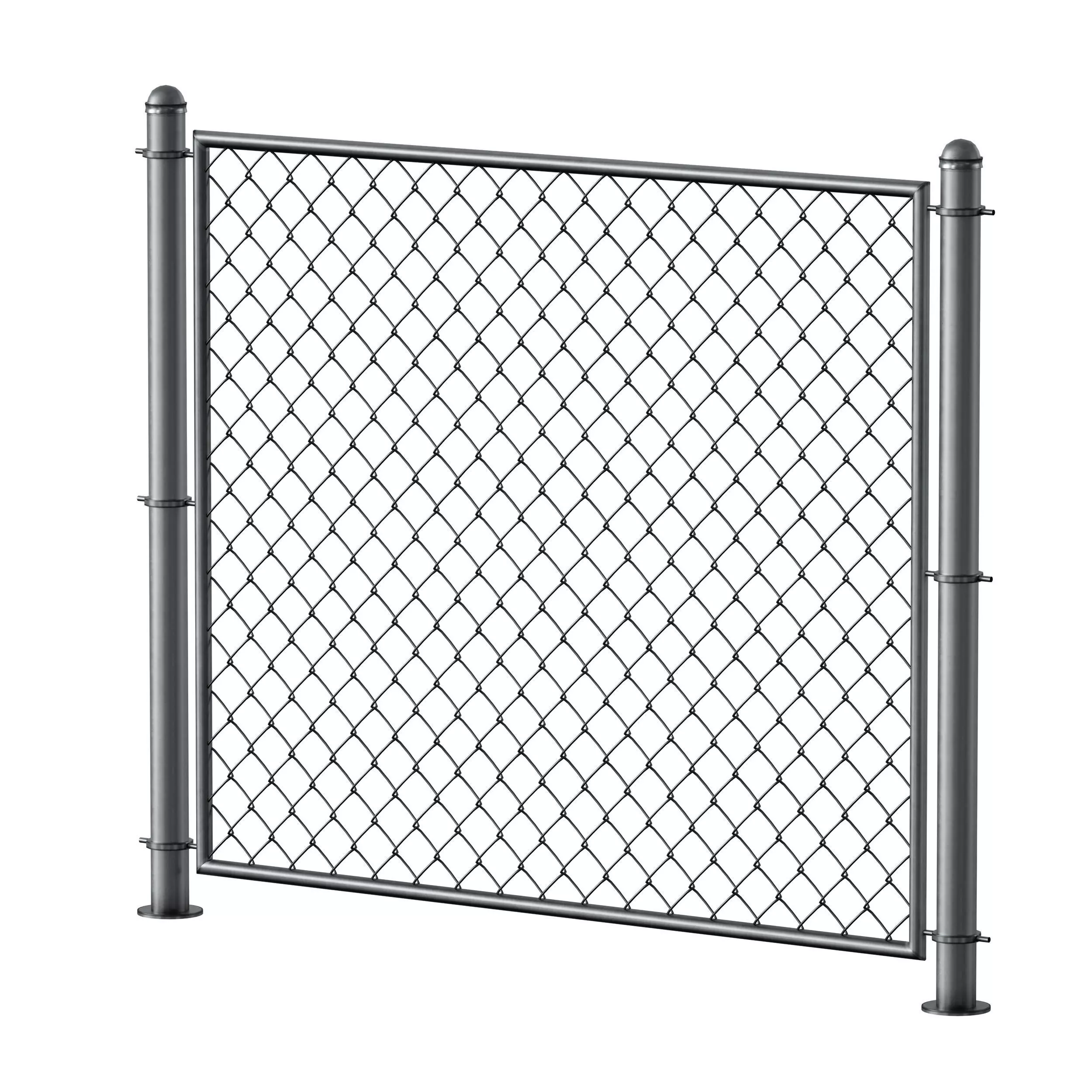 Aluminum Mesh Fence Wicket Gate Chain Link Fence 3D model_4