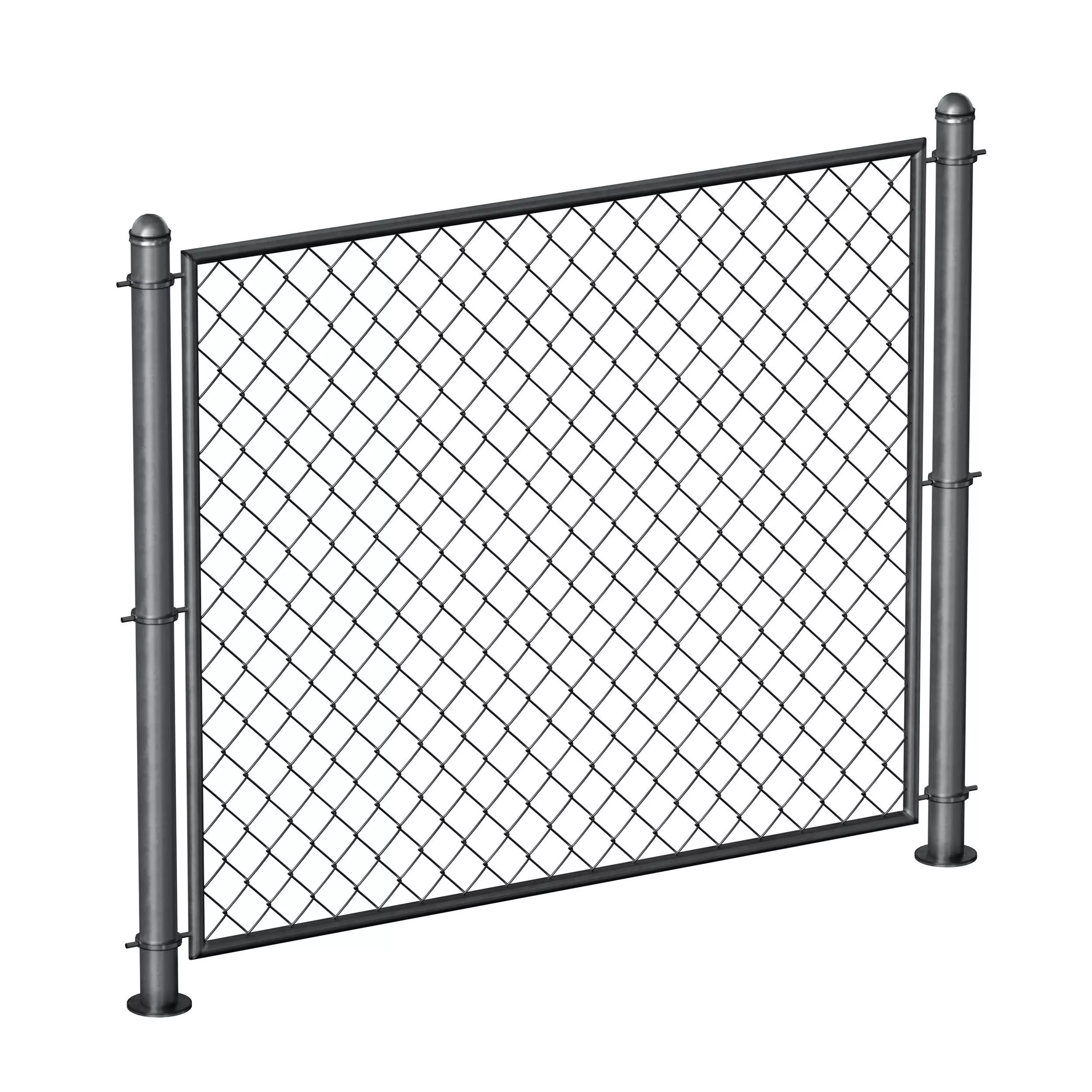 Aluminum Mesh Fence Wicket Gate Chain Link Fence 3D model_2