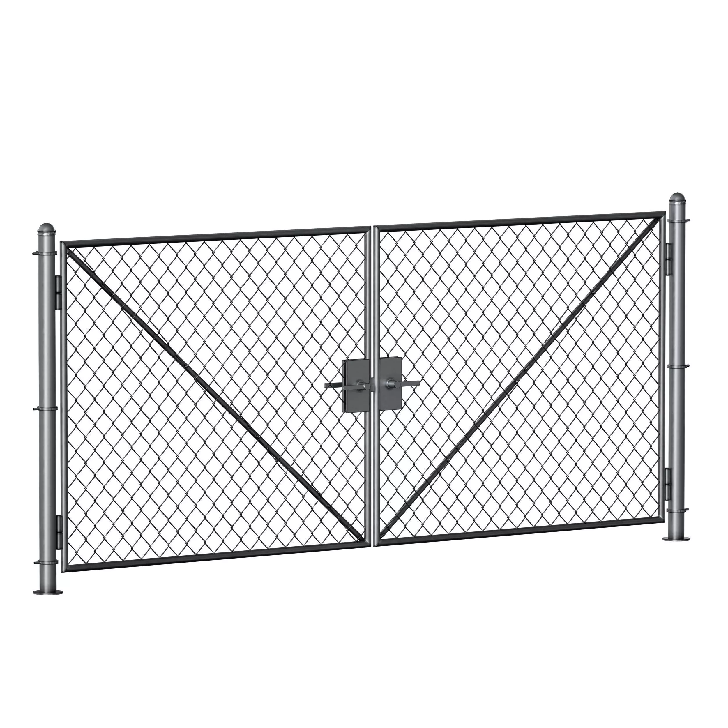 Aluminum Mesh Fence Wicket Gate Chain Link Fence 3D model_8