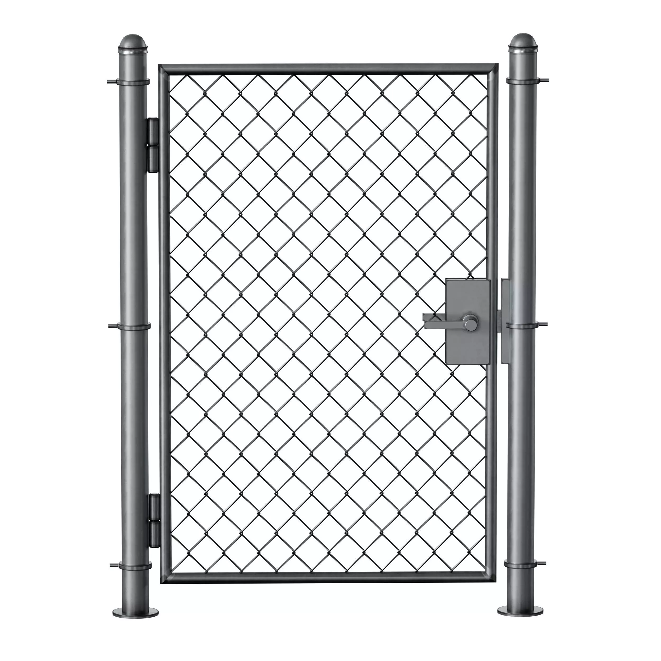 Aluminum Mesh Fence Wicket Gate Chain Link Fence 3D model_6