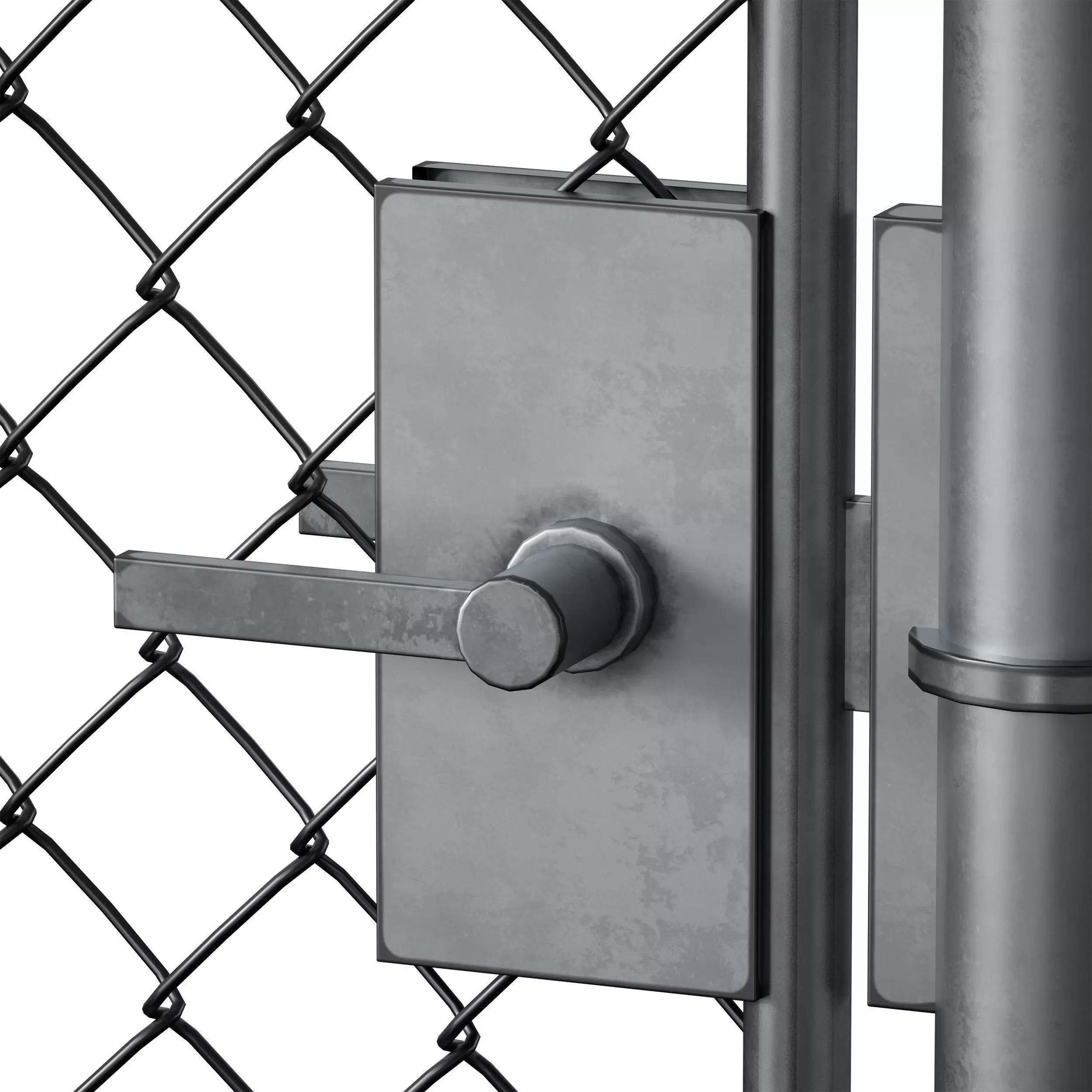 Aluminum Mesh Fence Wicket Gate Chain Link Fence 3D model_15