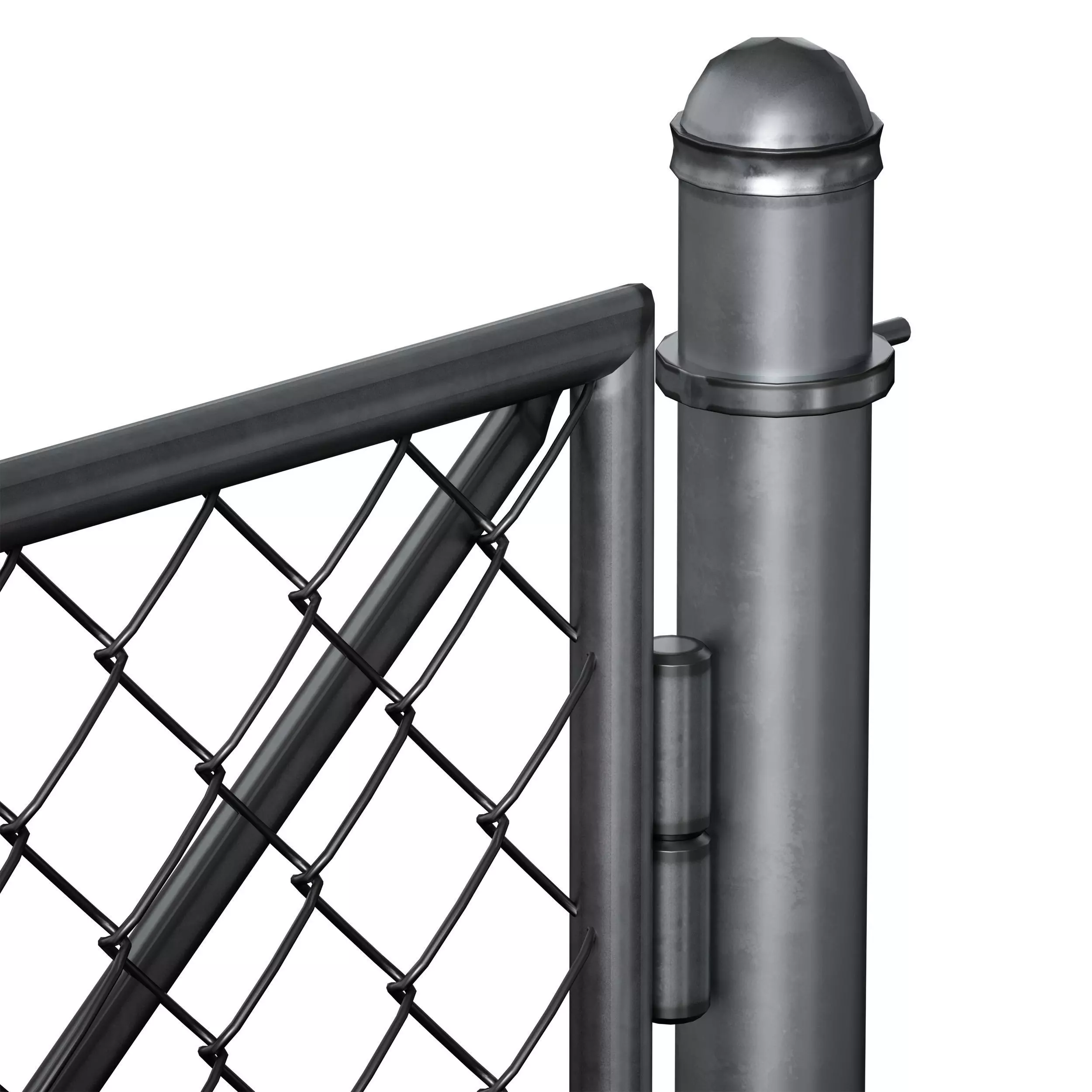 Aluminum Mesh Fence Wicket Gate Chain Link Fence 3D model_11