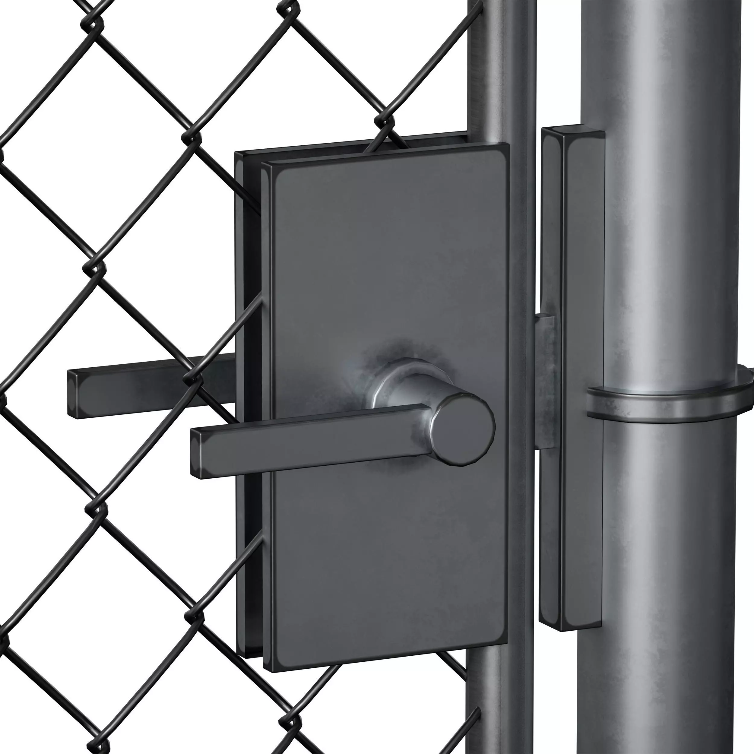 Aluminum Mesh Fence Wicket Gate Chain Link Fence 3D model_14