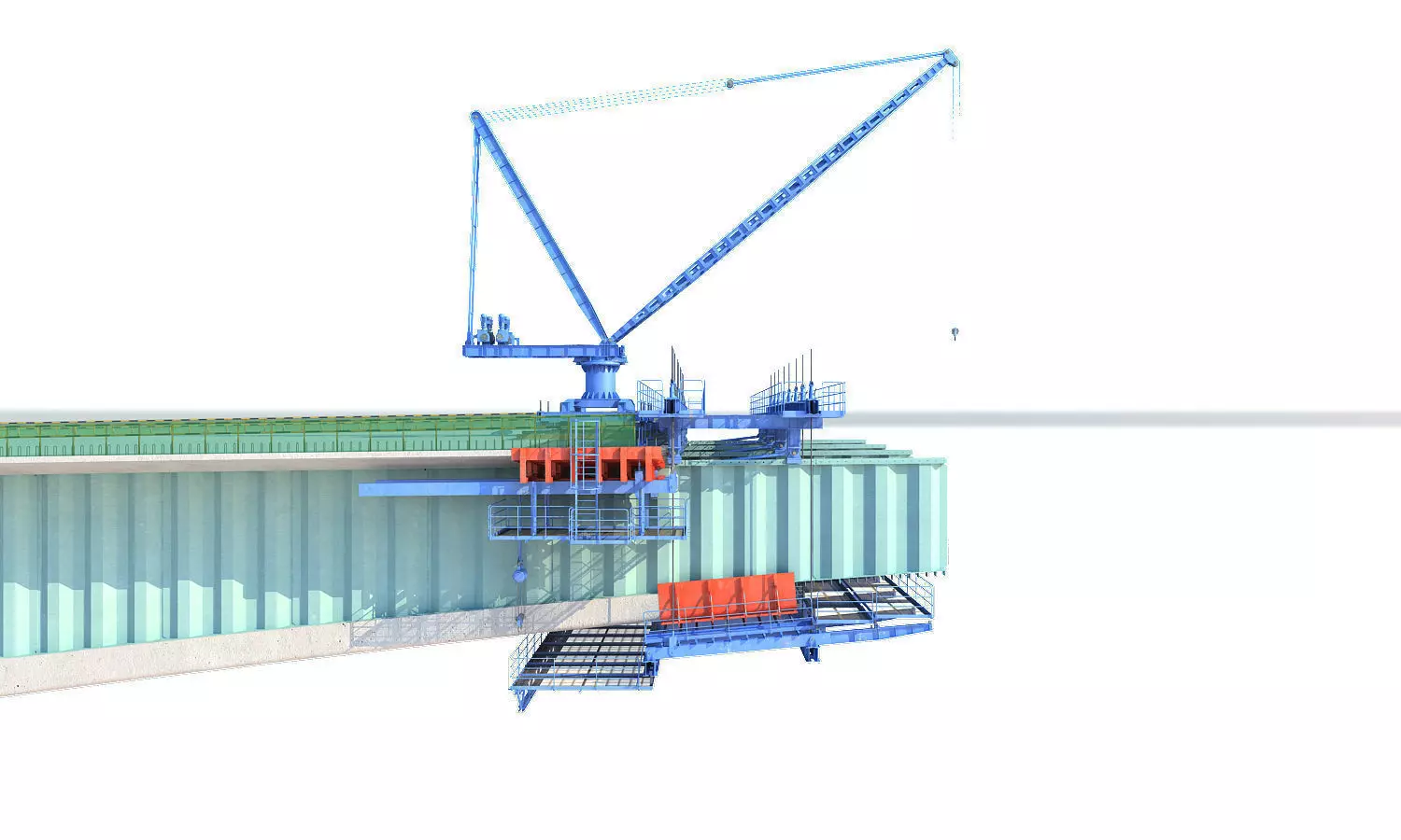 Bridge construction hanging basket 3D model_0