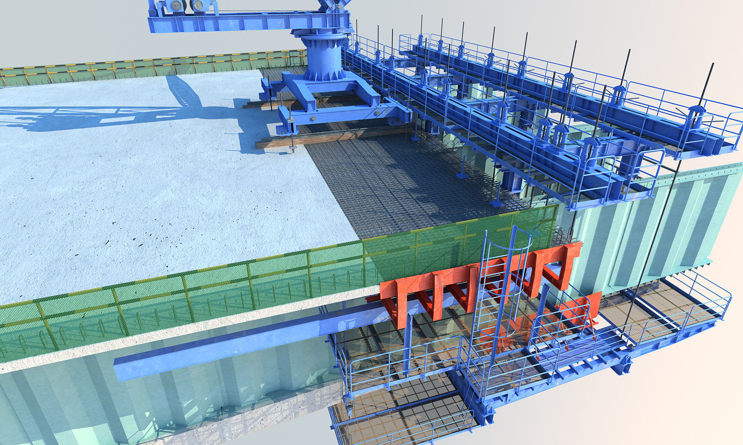 Bridge construction hanging basket 3D model_5