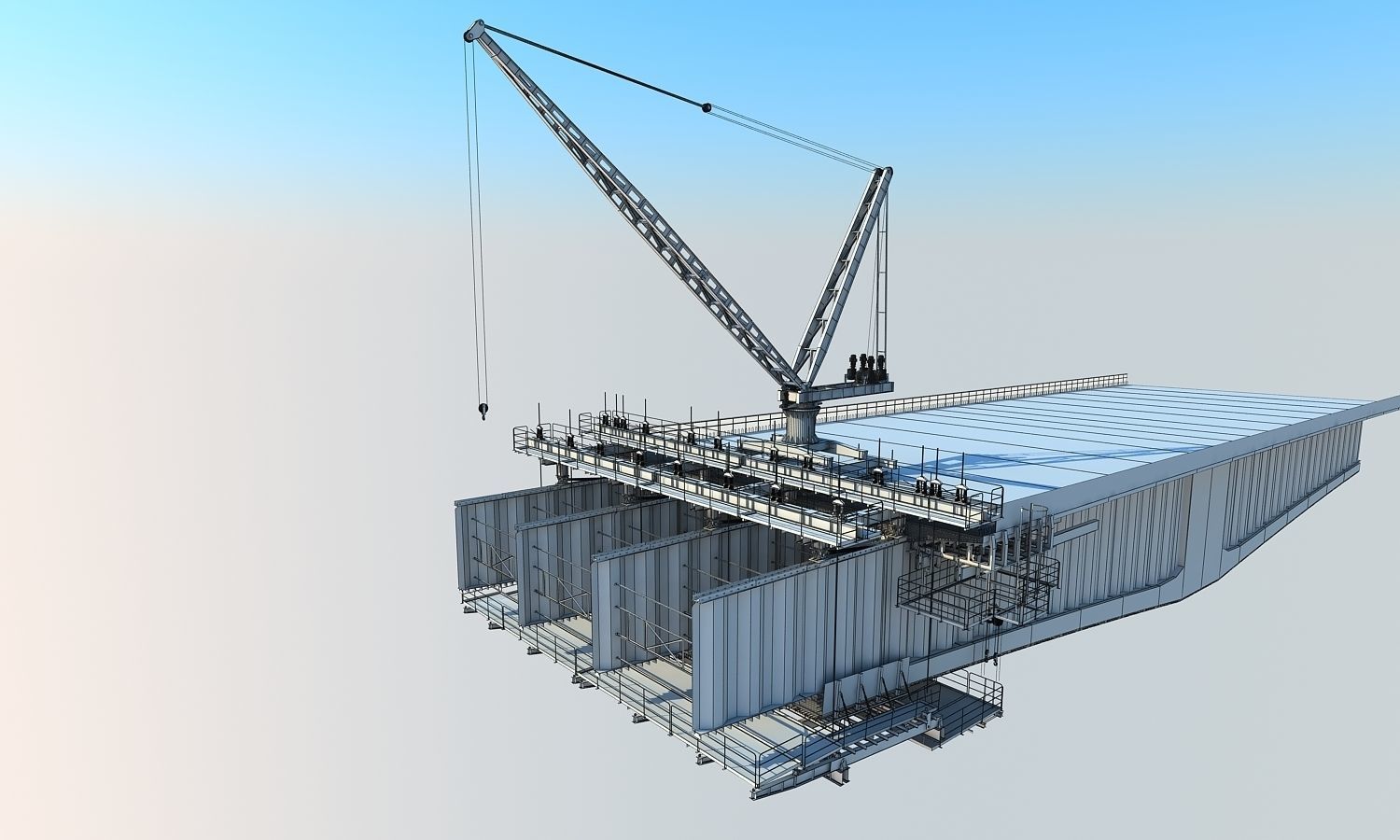 Bridge construction hanging basket 3D model_10