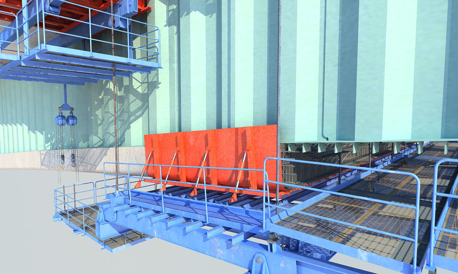 Bridge construction hanging basket 3D model_7