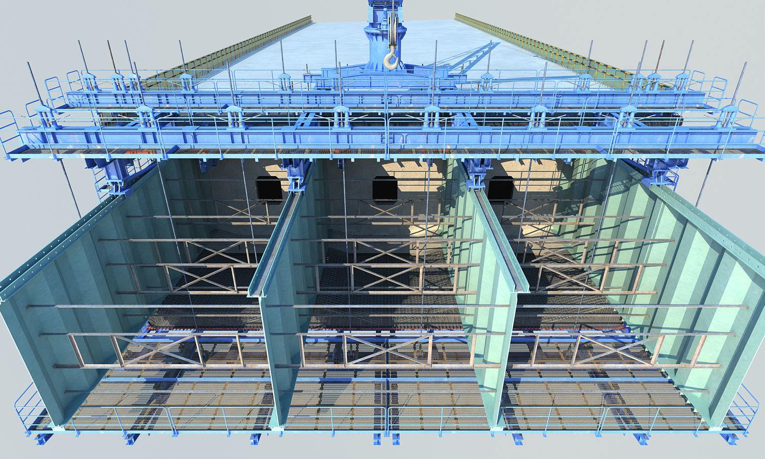 Bridge construction hanging basket 3D model_4