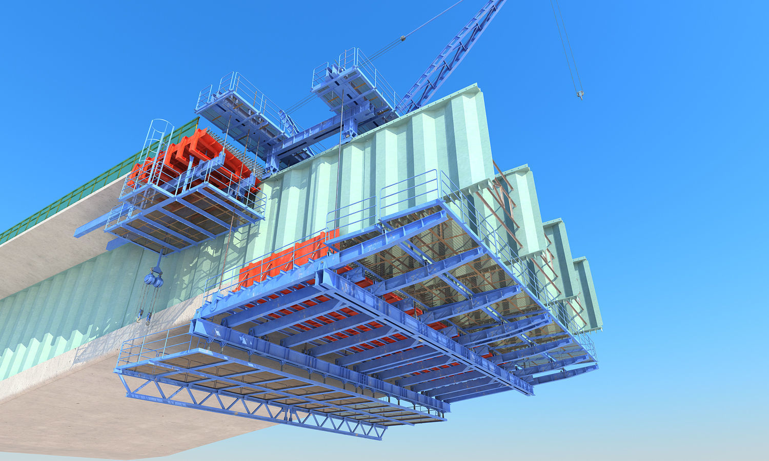 Bridge construction hanging basket 3D model_6