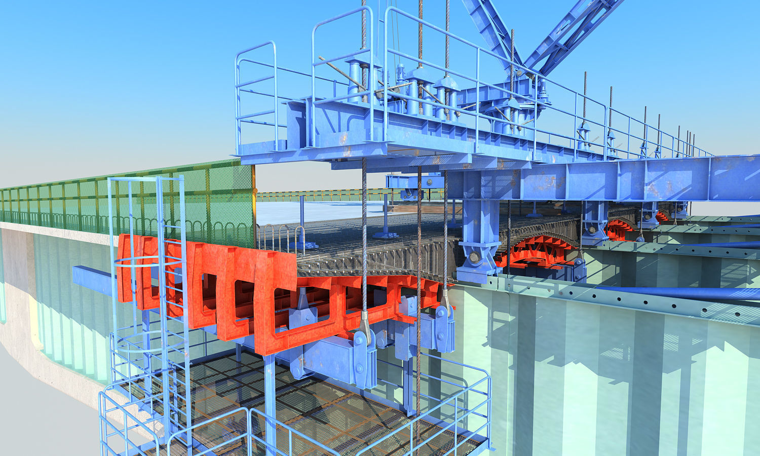 Bridge construction hanging basket 3D model_9