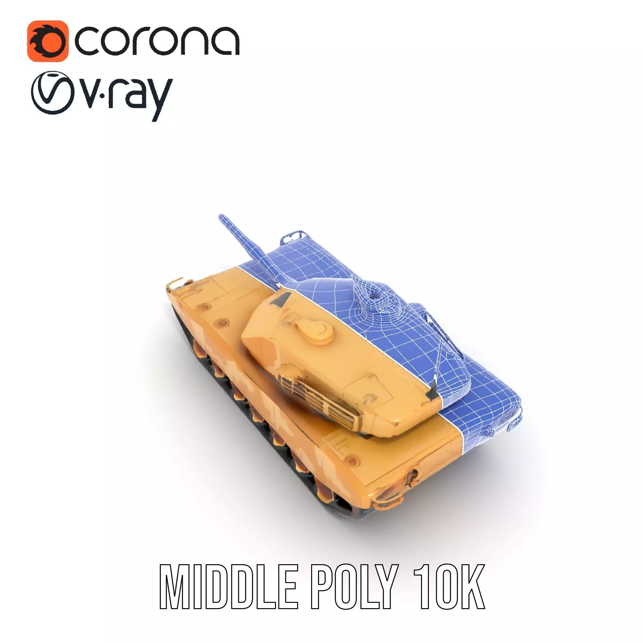 Desert Camouflage Tank model pack Low-poly 3D model_21