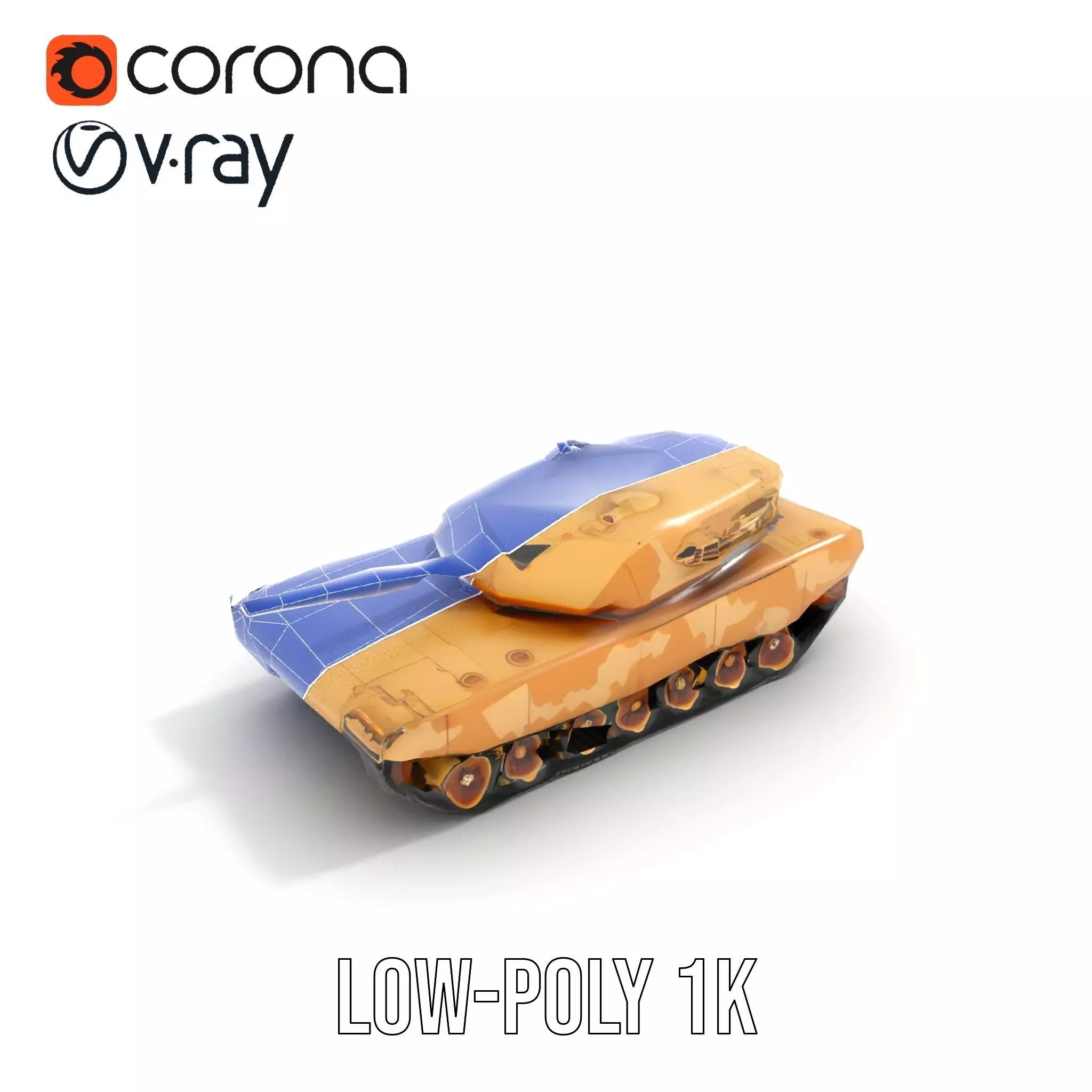 Desert Camouflage Tank model pack Low-poly 3D model_17
