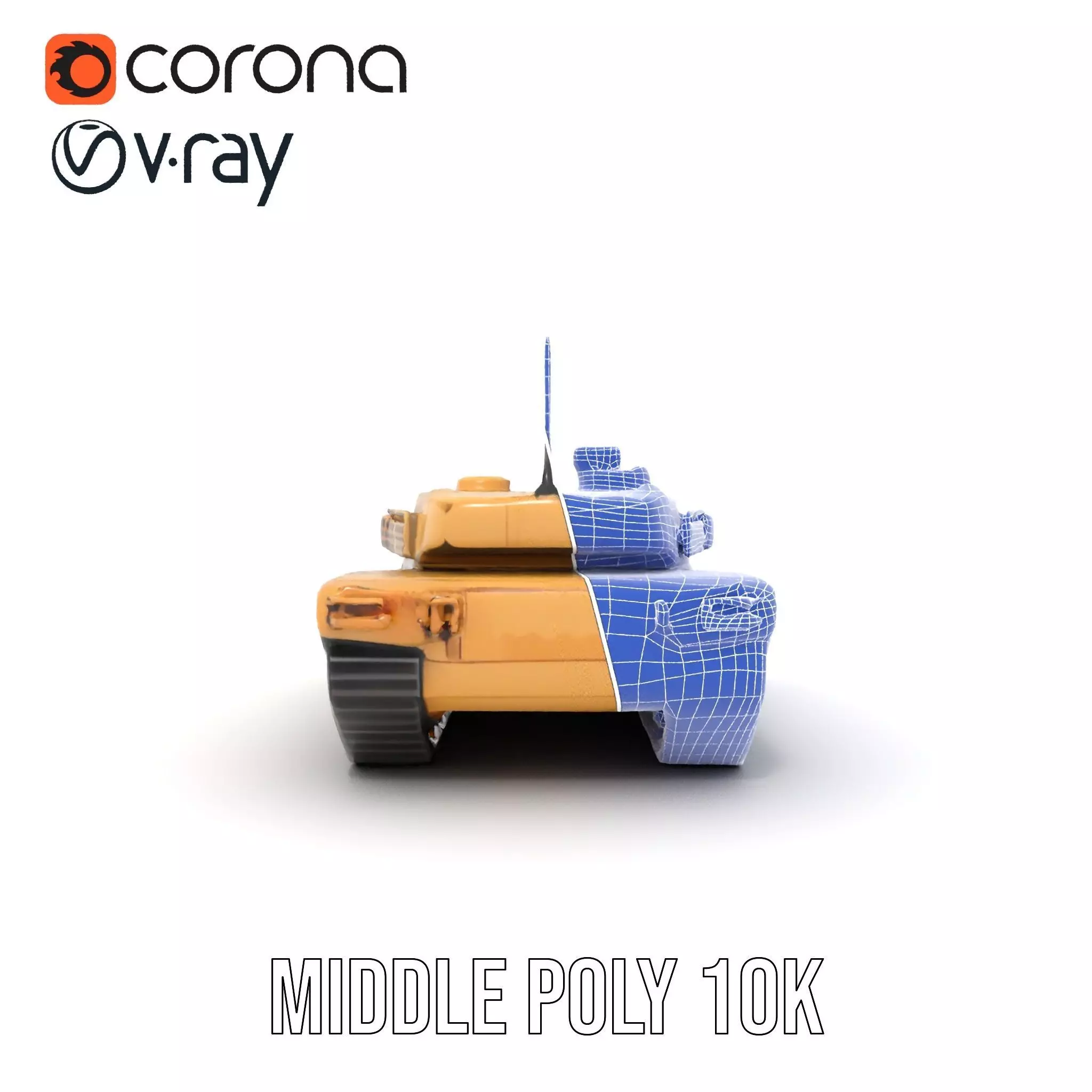 Desert Camouflage Tank model pack Low-poly 3D model_30