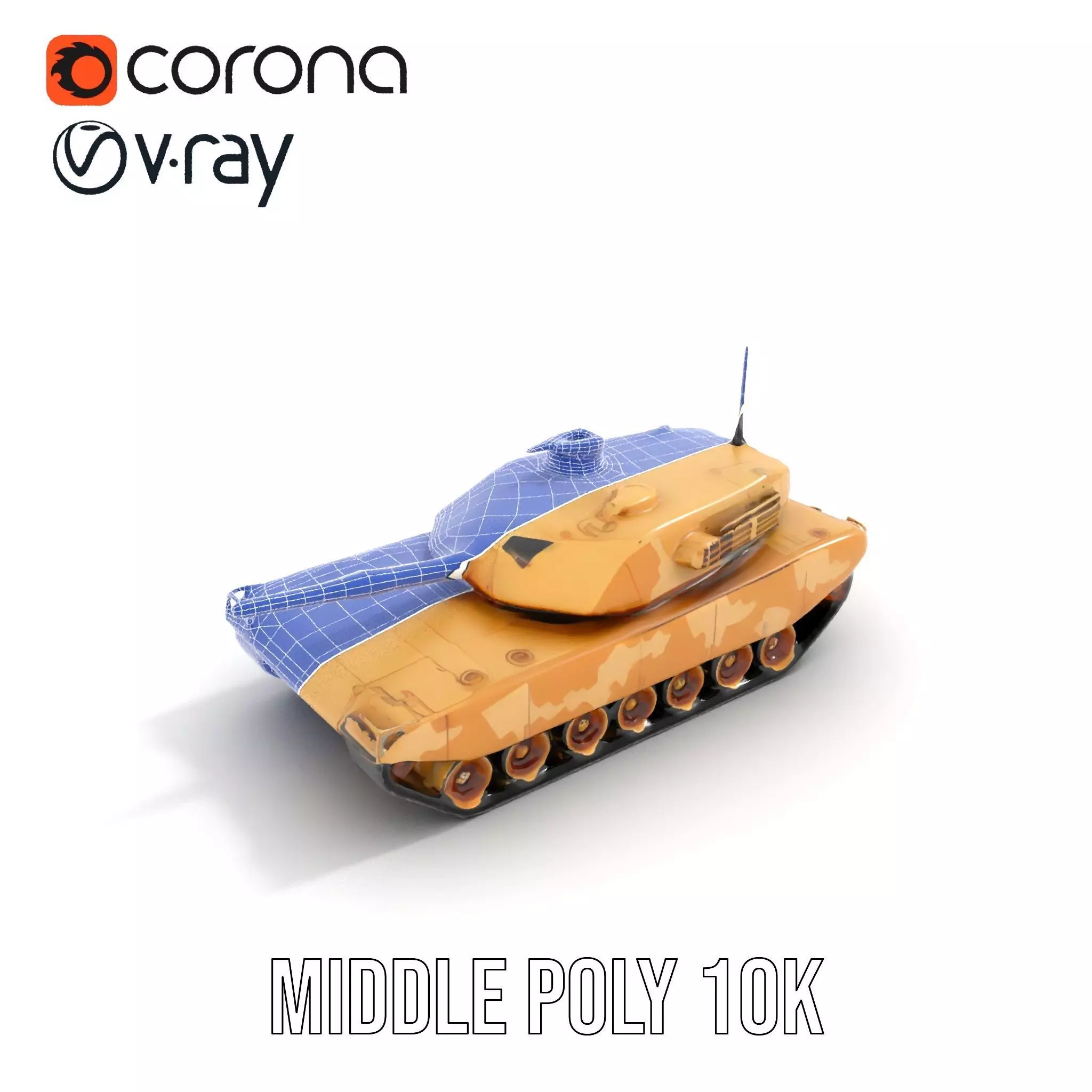 Desert Camouflage Tank model pack Low-poly 3D model_27